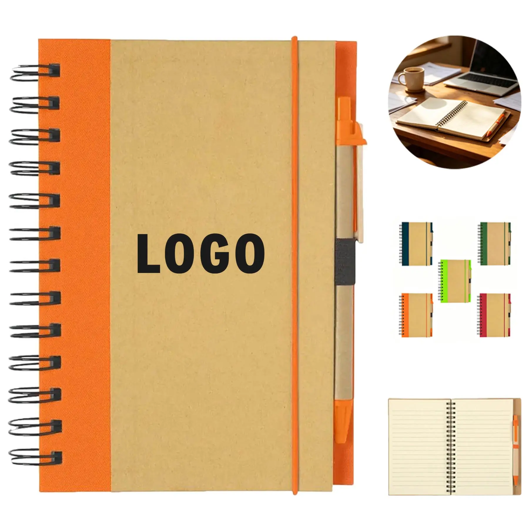 Vibrant Eco-Friendly Spiral Journal with Pen 2