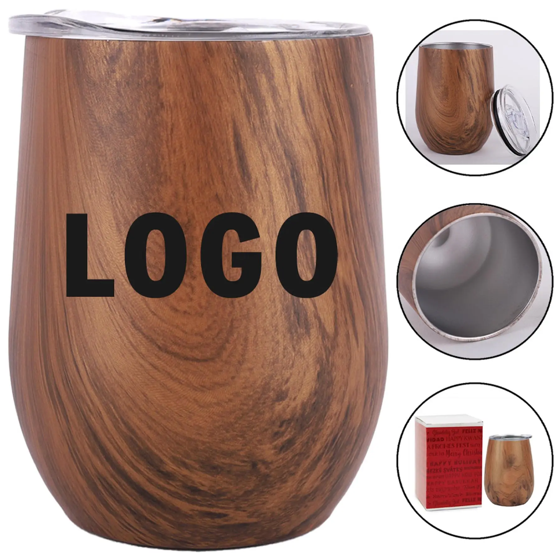 Premium Insulated Wood-Finish Beverage Tumbler 2