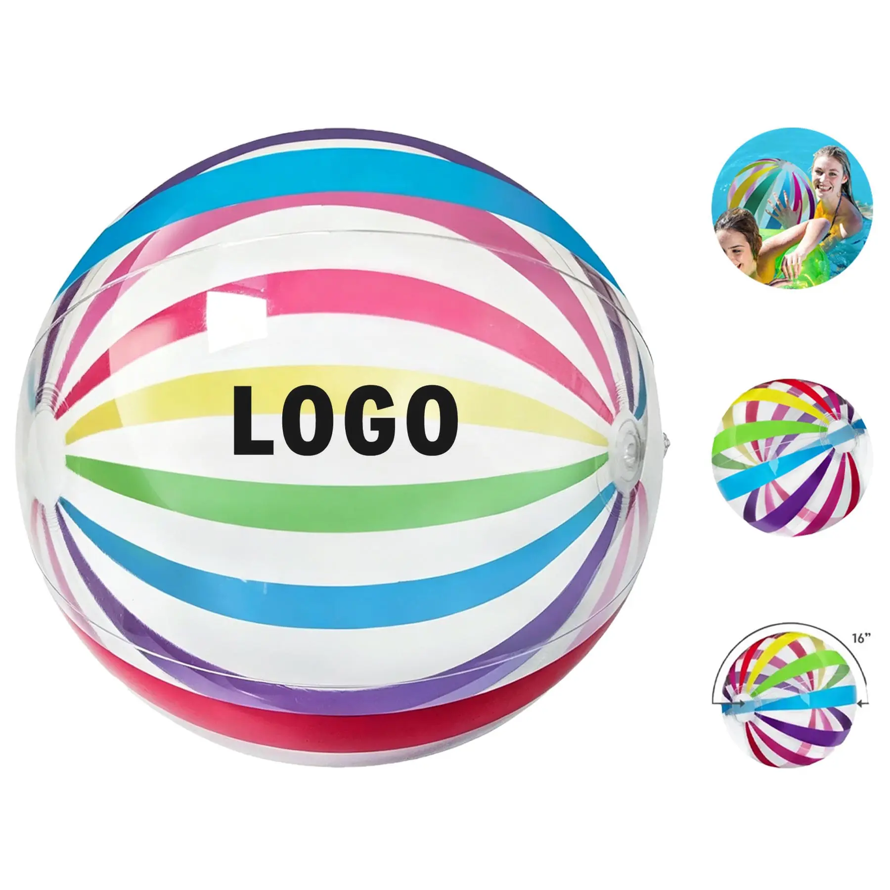 Vibrant Stripe Beach Ball 2