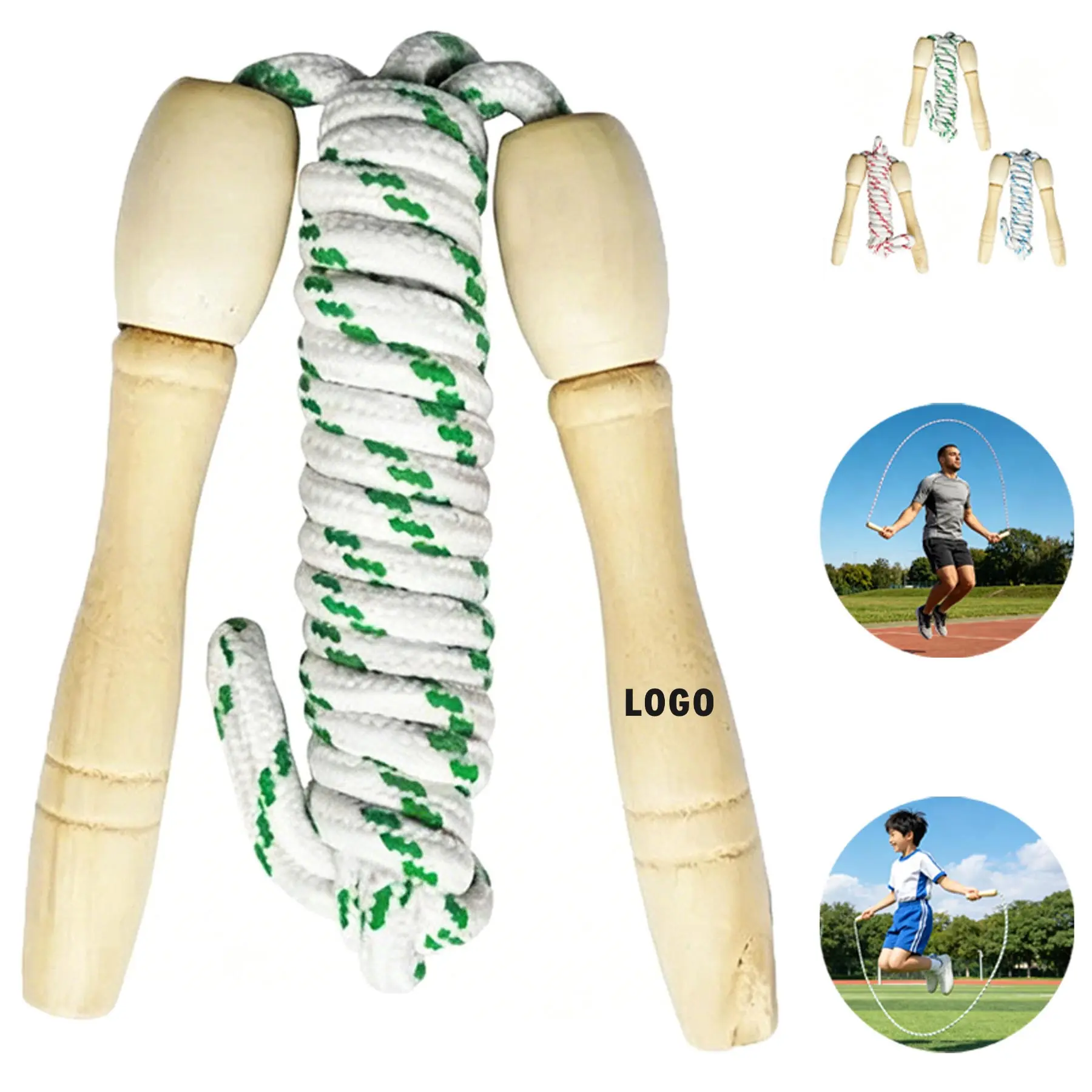 Classic Wooden Grip Jump Rope 2