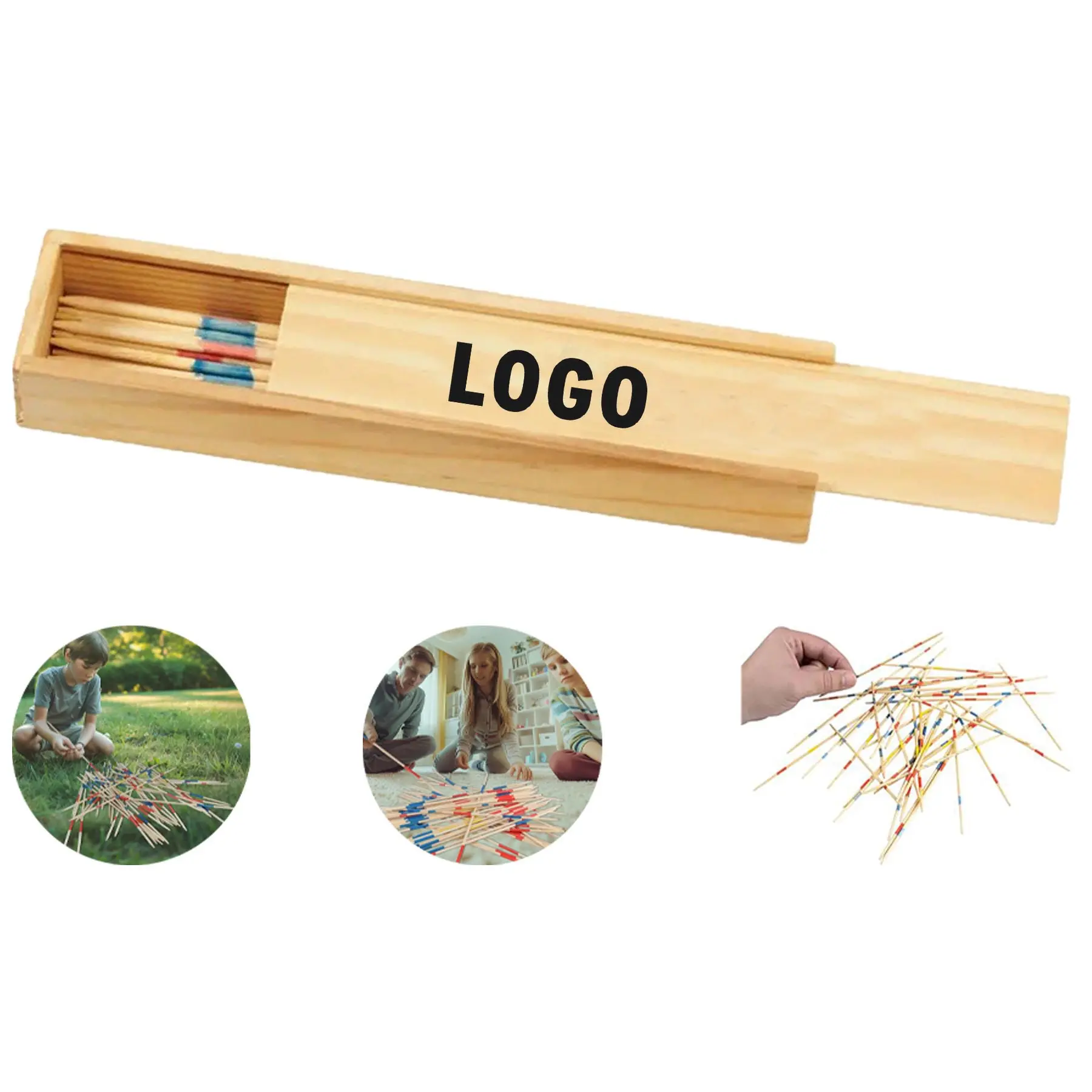 Classic Wooden Pick-Up Sticks Game 2