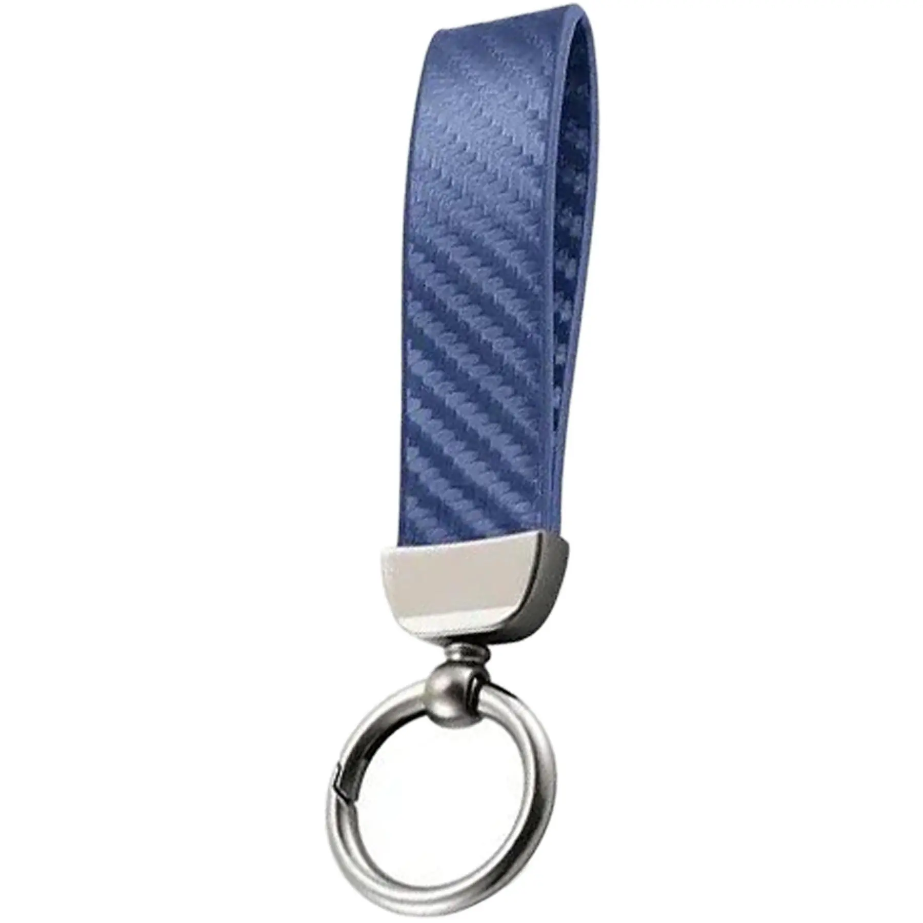 Leather and Alloy Keychain with Carbon Fiber Accent