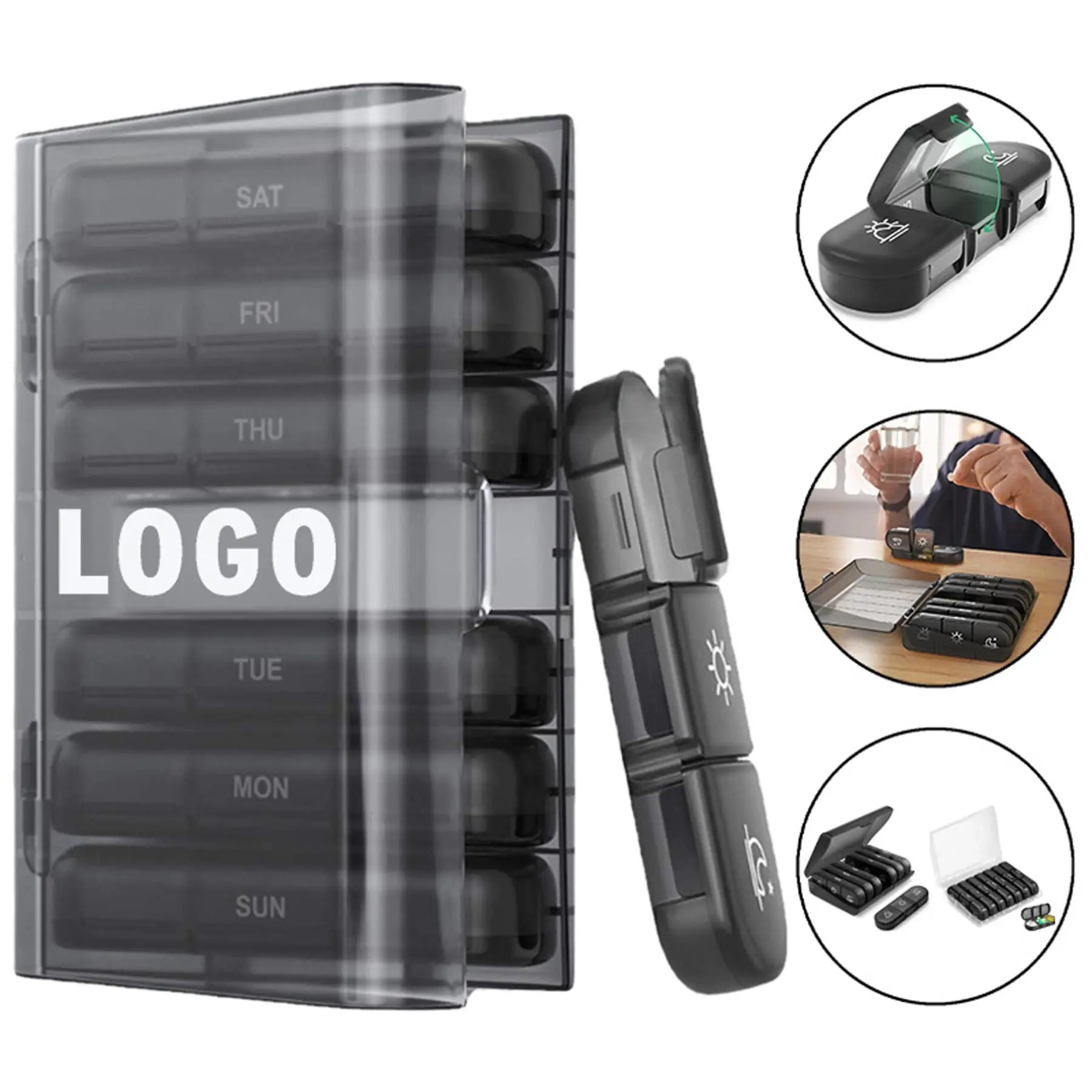 Weekly Pill Organizer with Spacious Compartments 2
