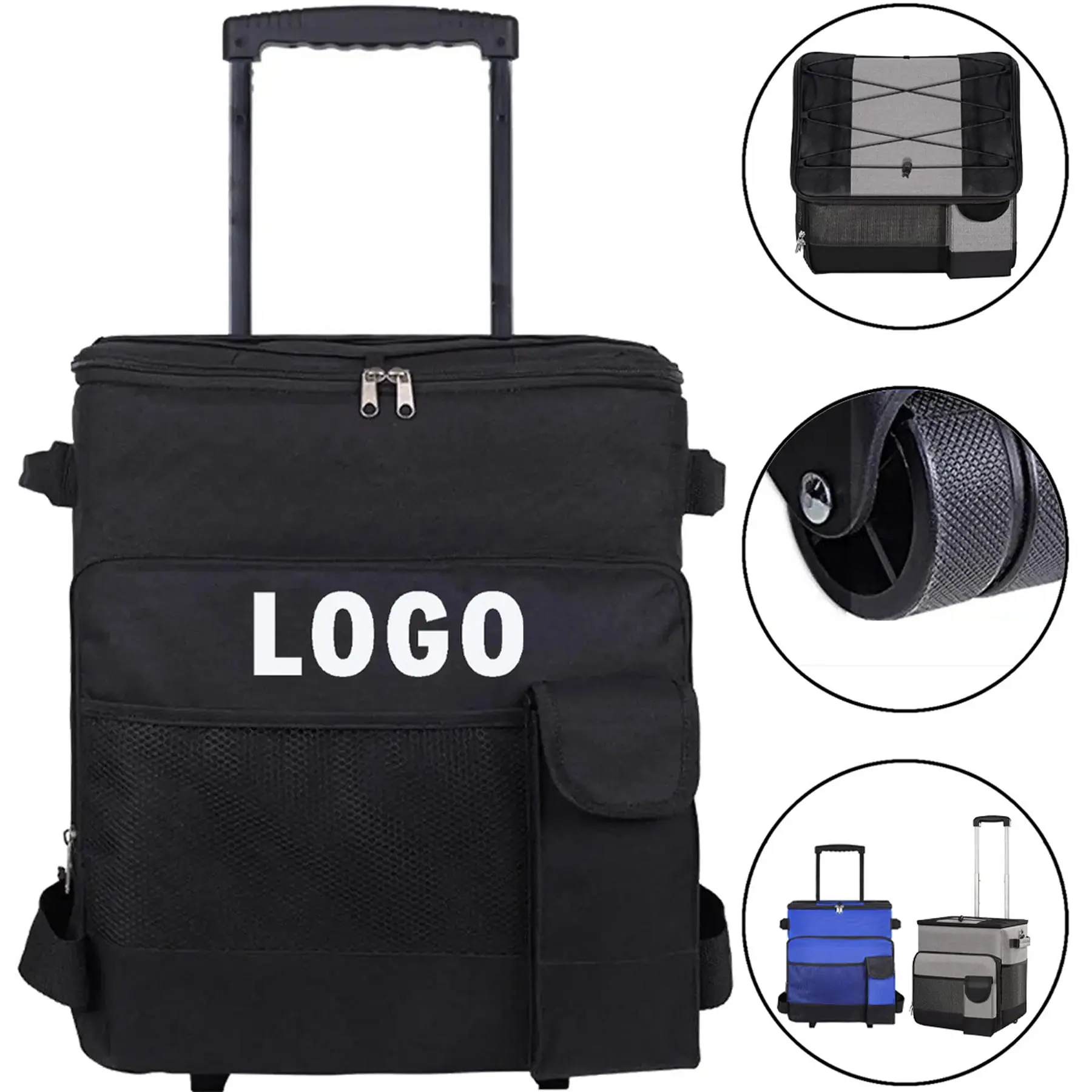 Portable Insulated Rolling Cooler Bag 2