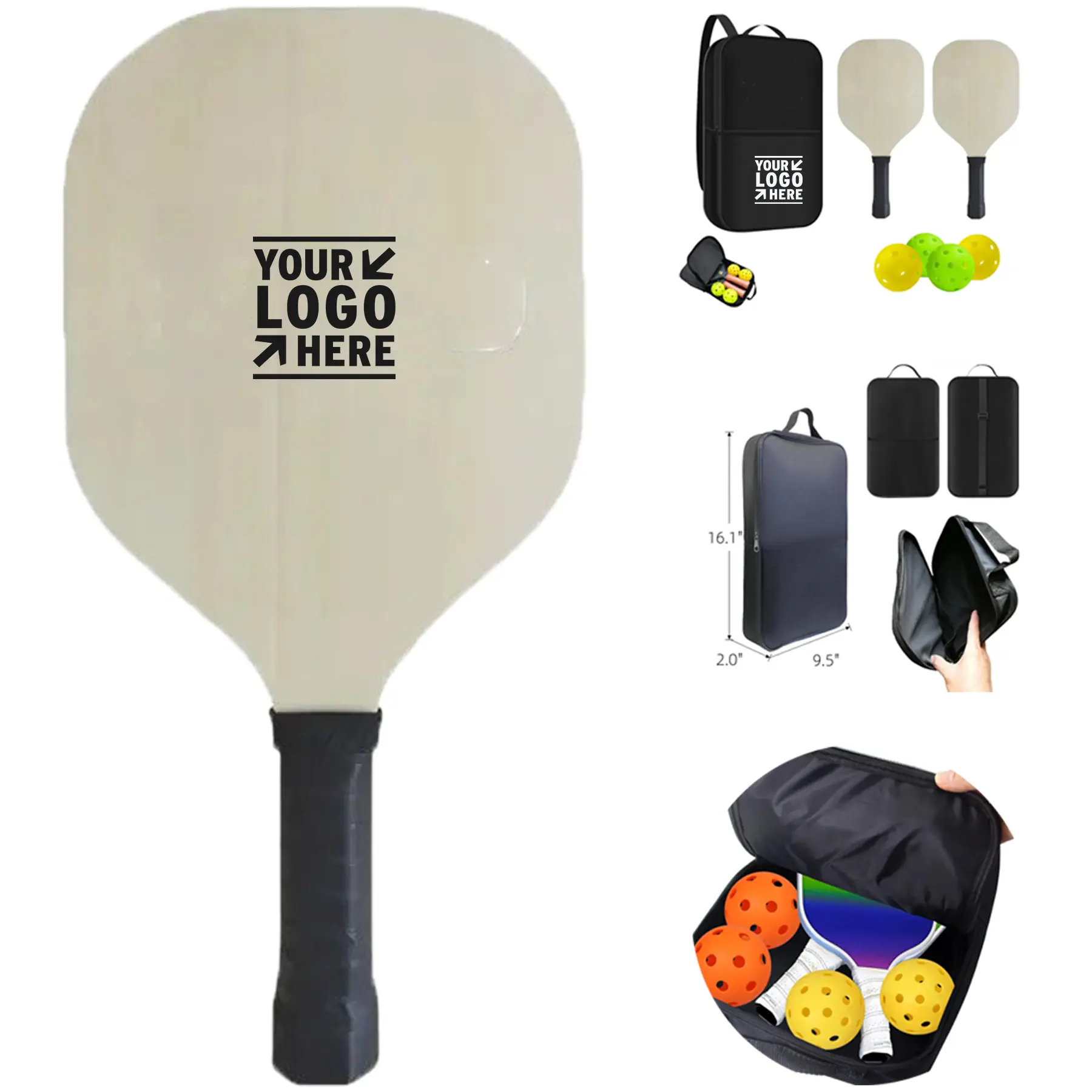 Premium Wooden Pickleball Set 2