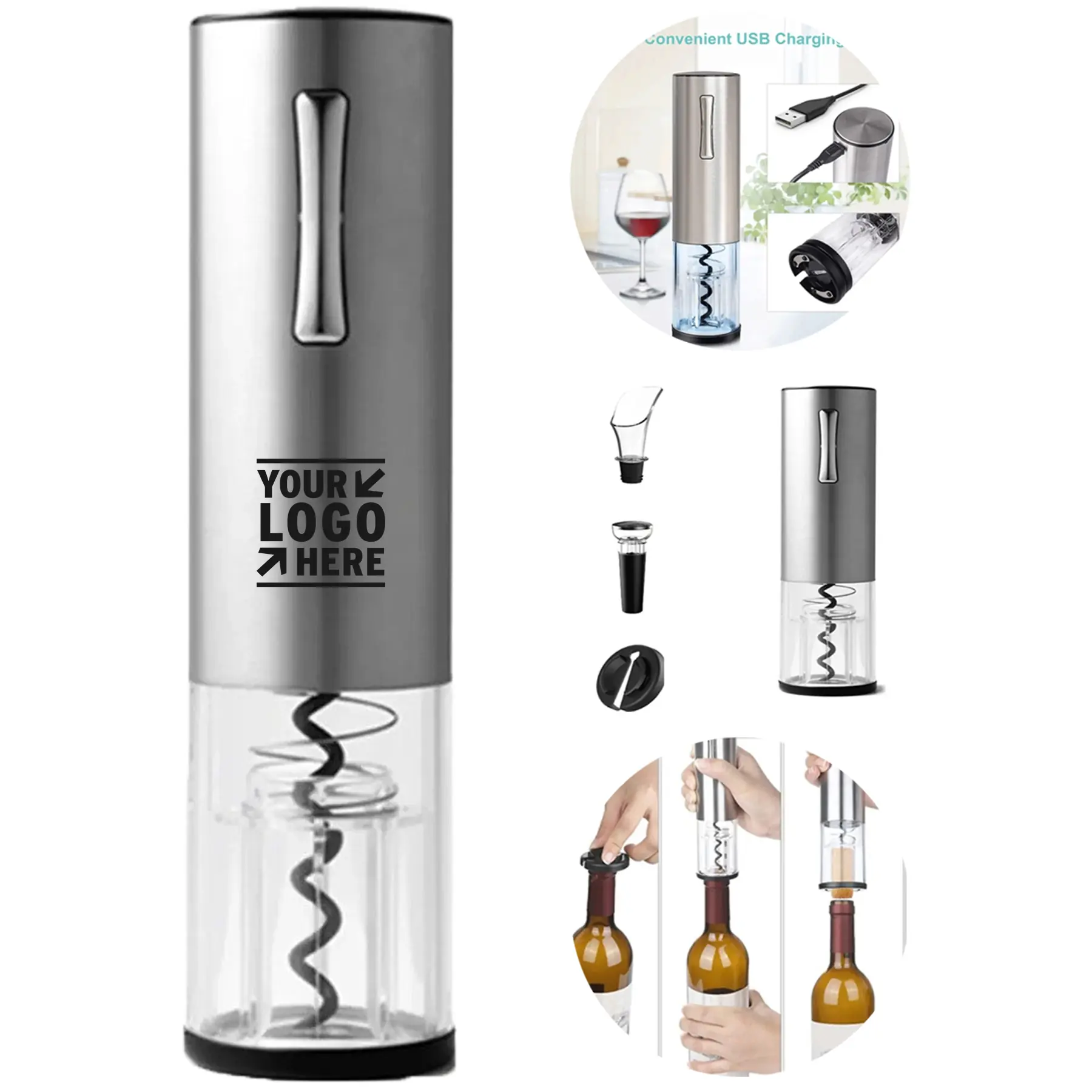 Portable Electric Wine Opener Set 2