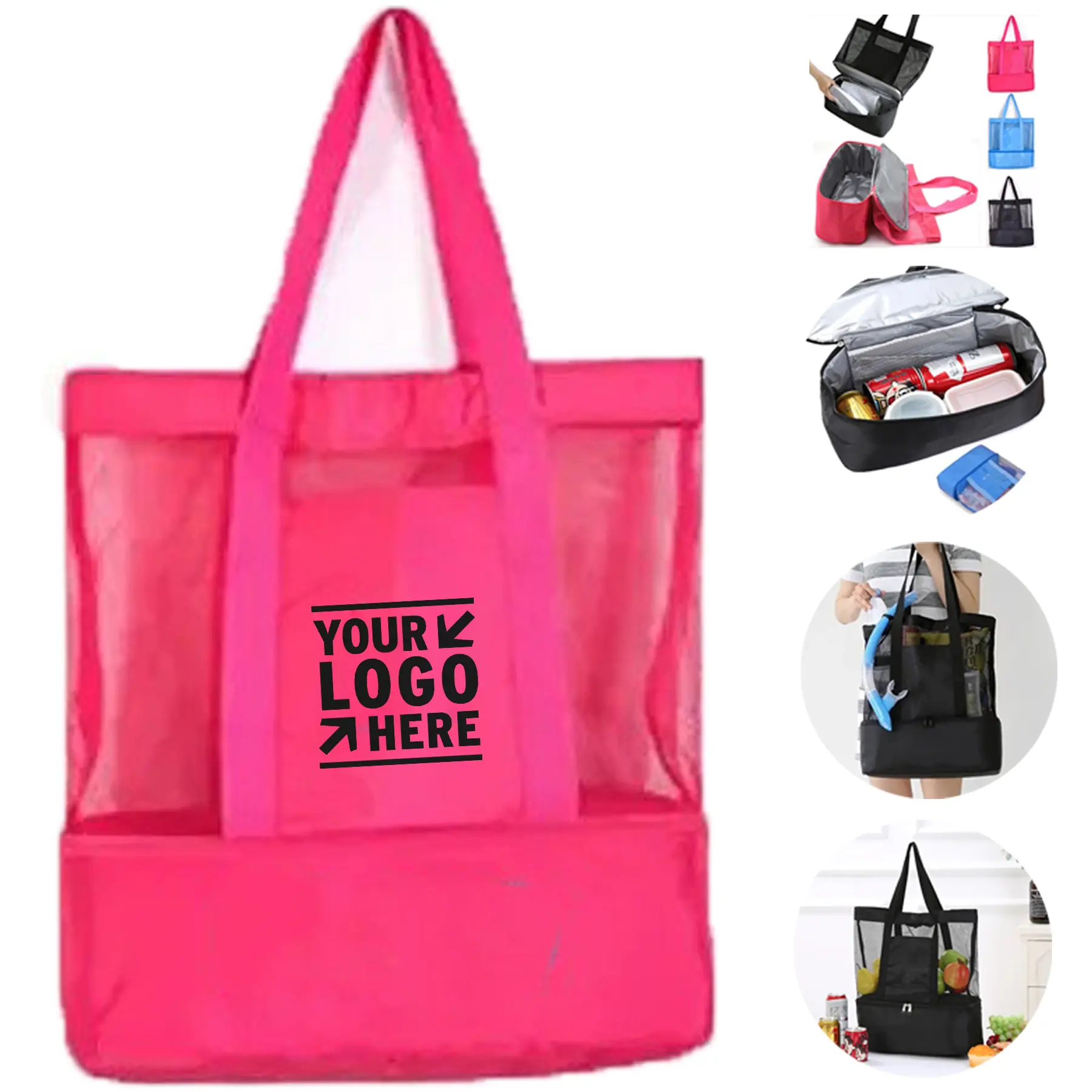 Versatile Dual-Compartment Mesh Tote 2
