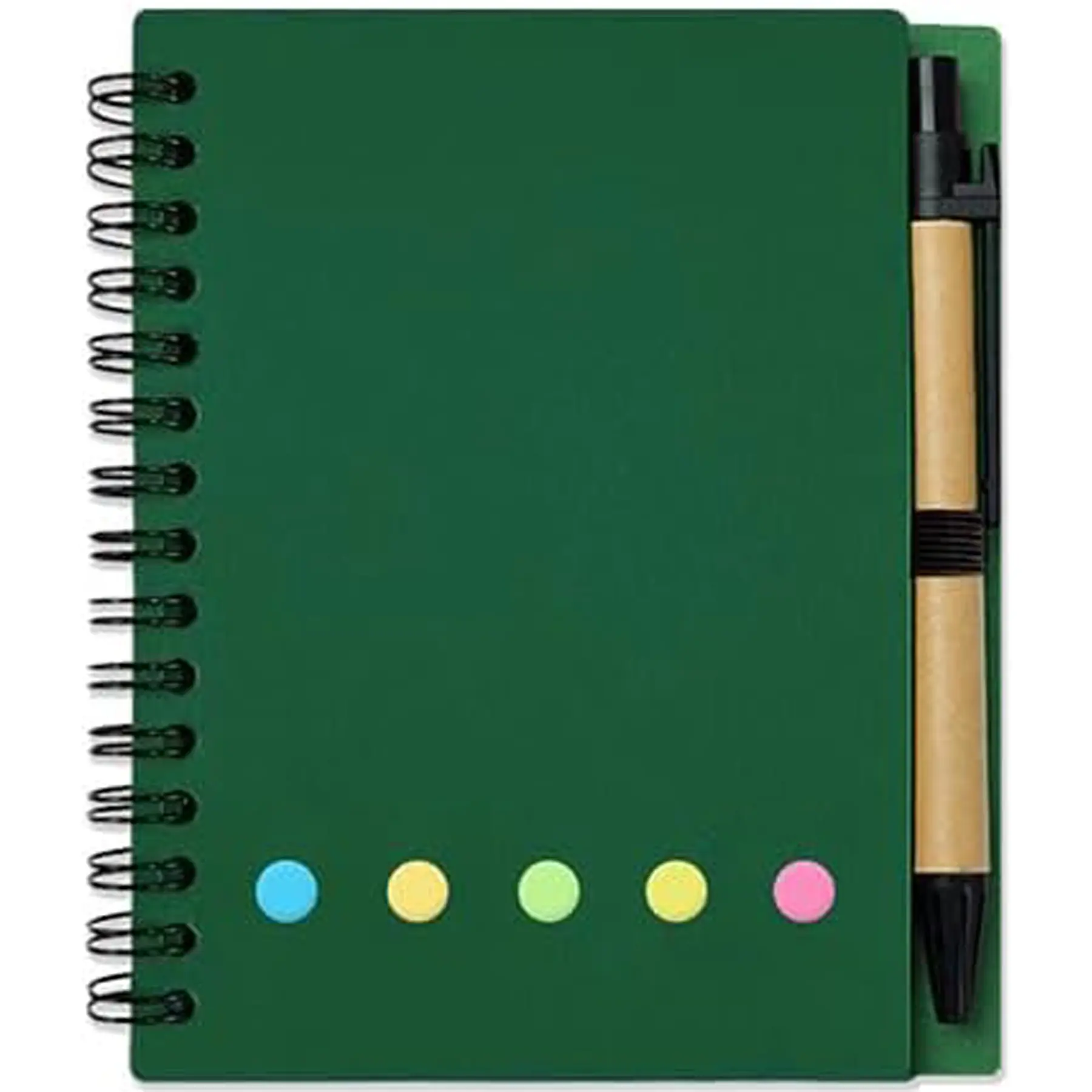 Eco-Friendly Spiral Notebook with Sticky Notes and Pen
