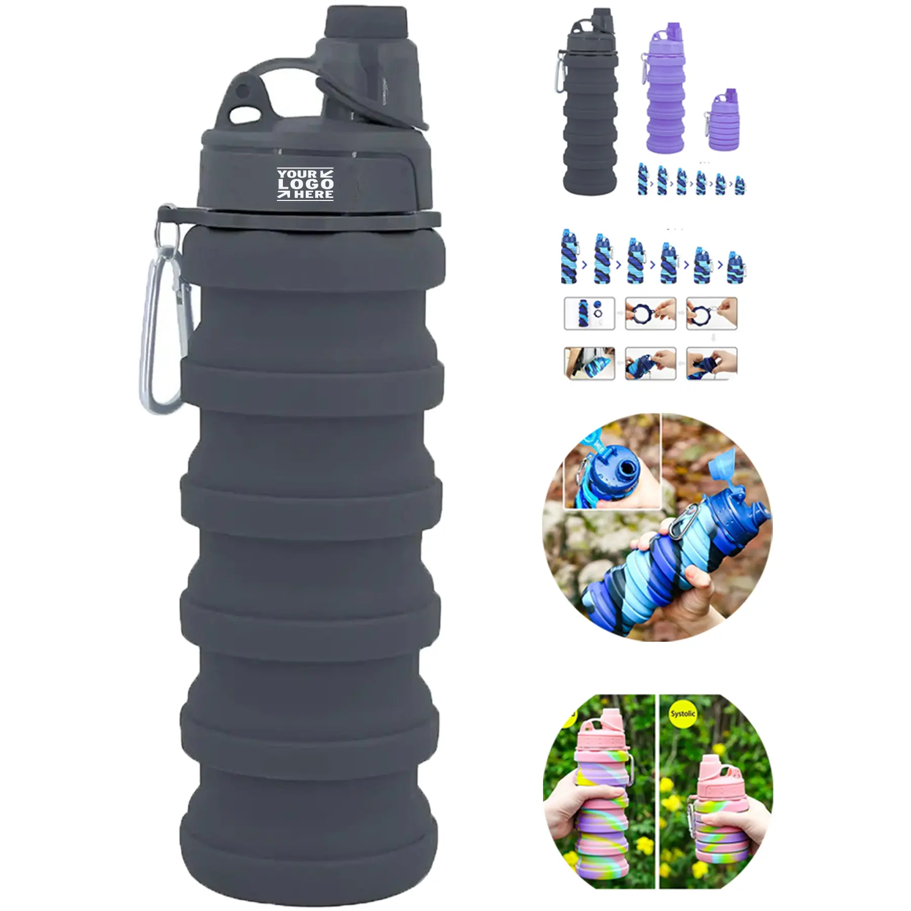 Flexible Silicone Travel Water Bottle 2