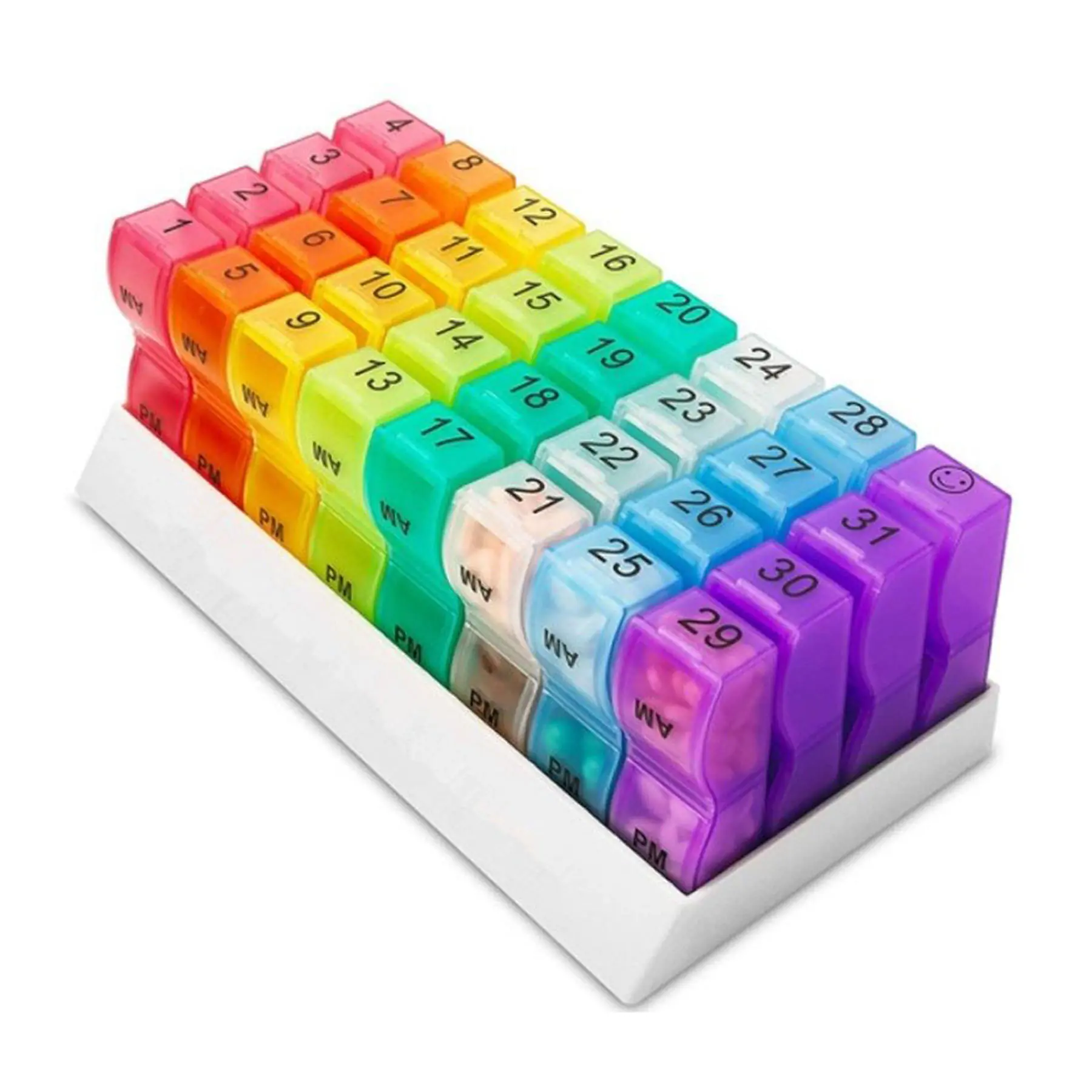 Monthly Pill Organizer with 31-Day Compartments
