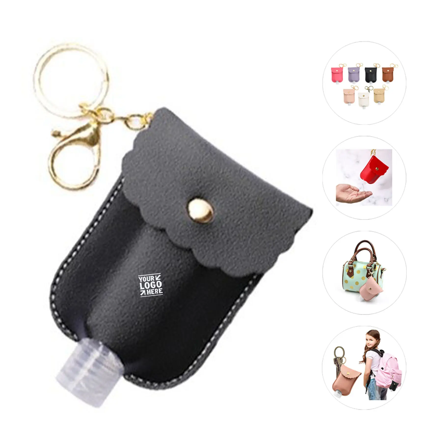 Leather Sanitizer Keychain Pouch 2