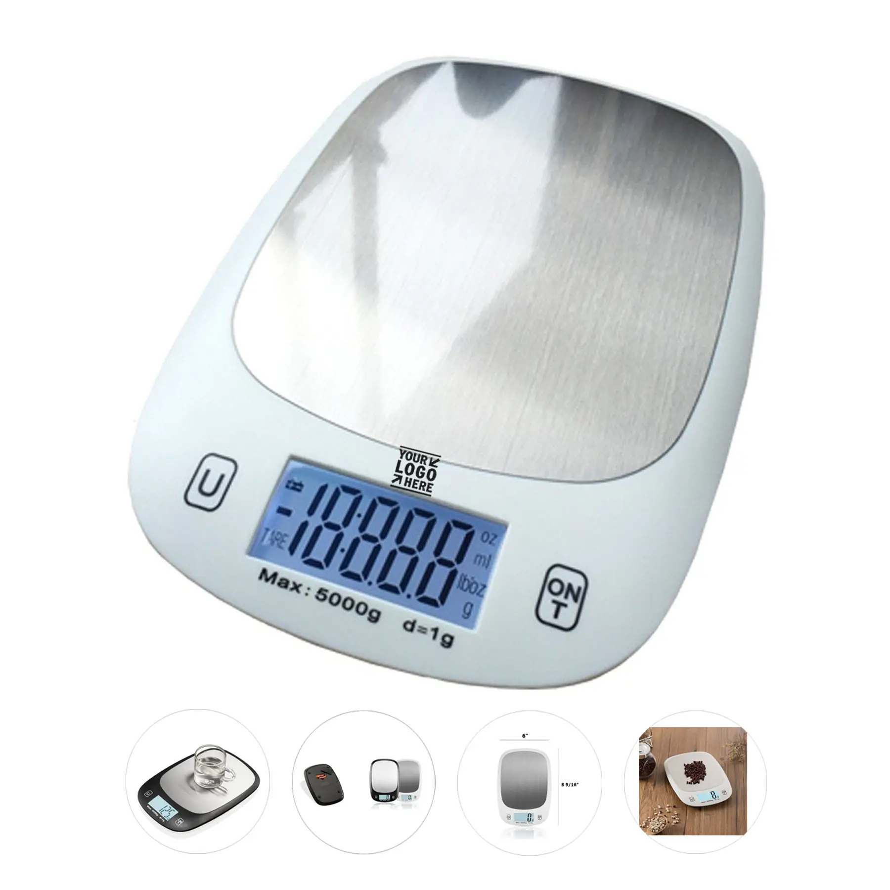 Compact Digital Kitchen Scale with Stainless Steel Platform 2