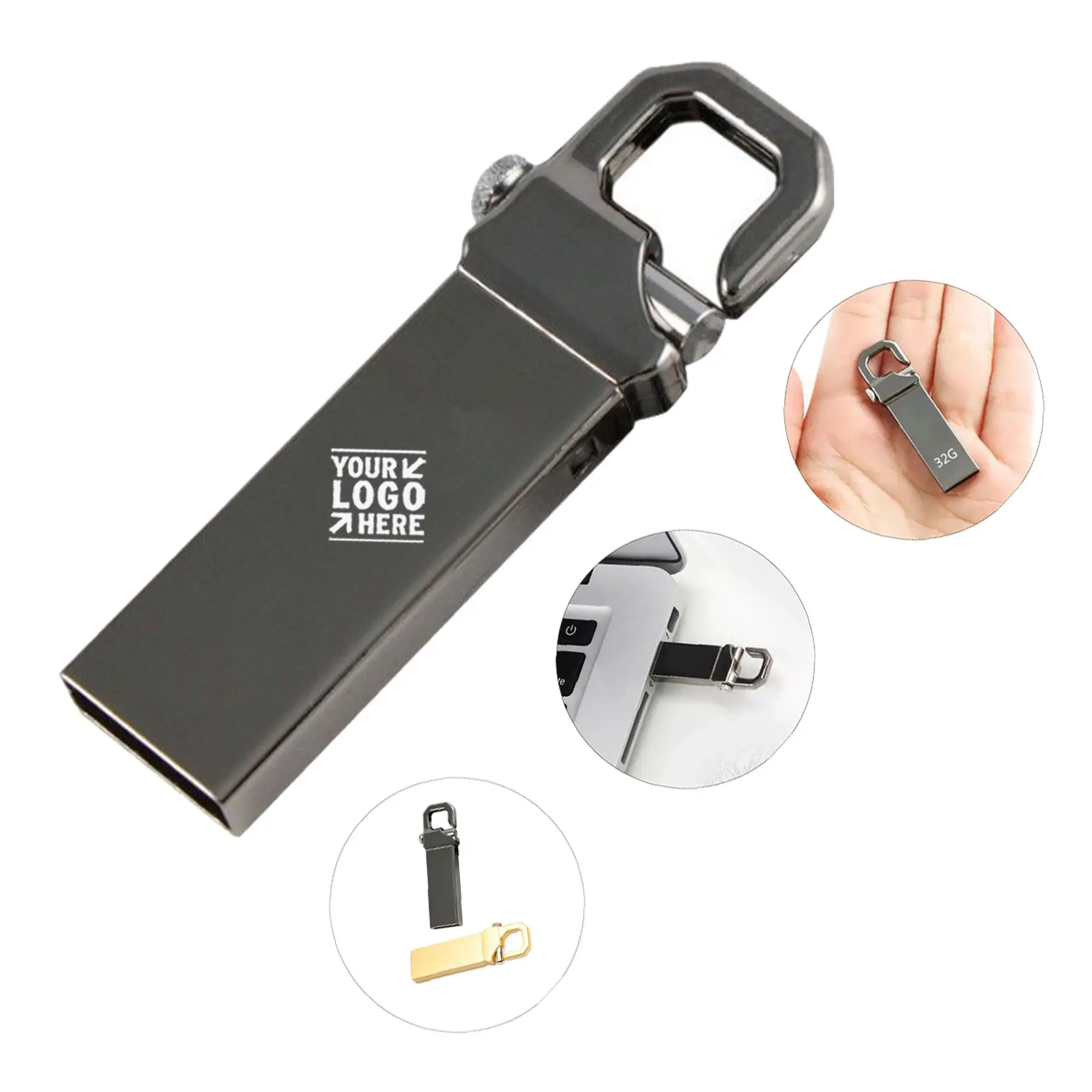 Compact Tiger Design Metal USB Drive 2