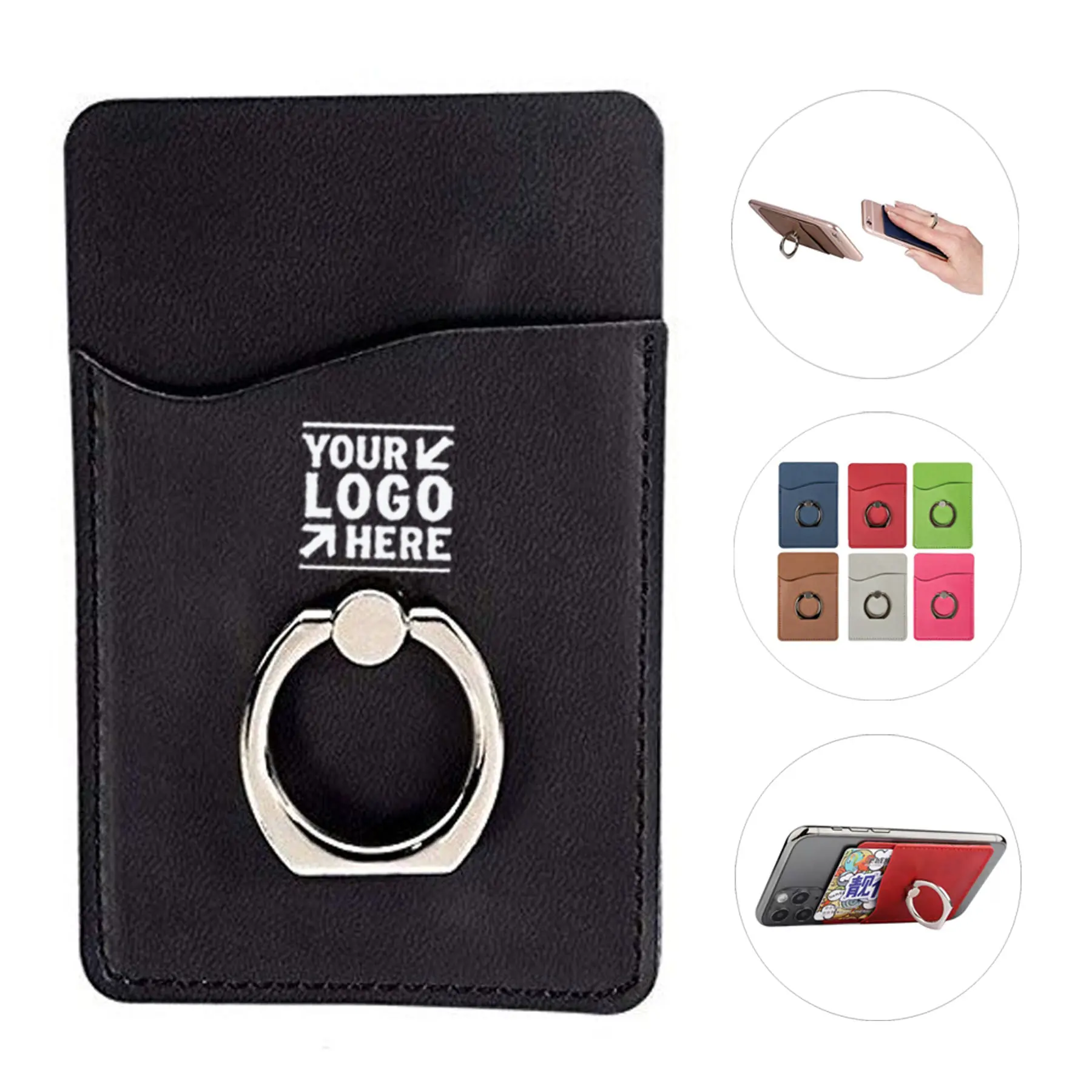 Leather Phone Wallet with Ring Holder 2