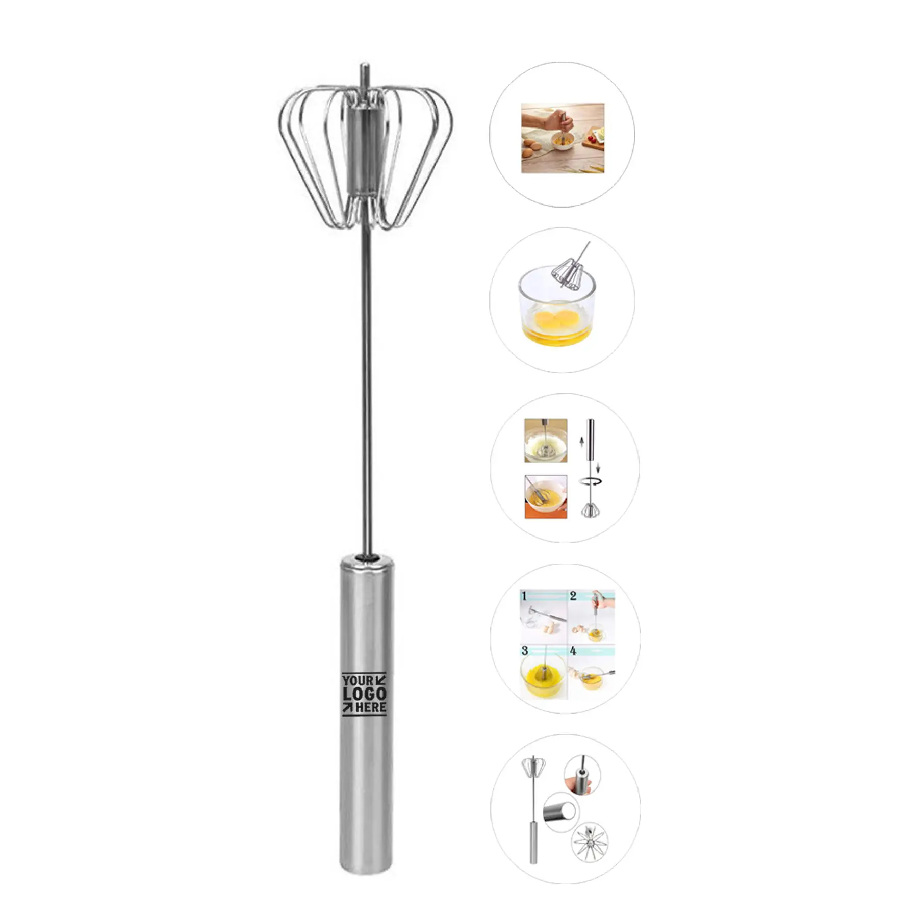 Manual Stainless Steel Kitchen Whisk 2