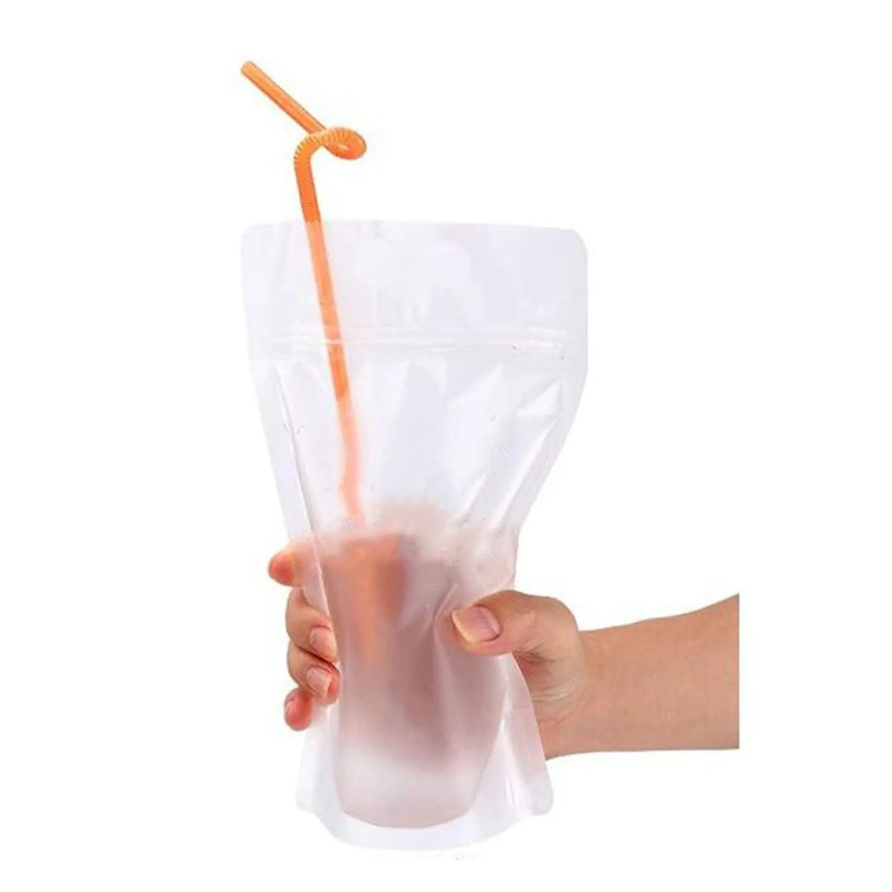 Clear Beverage Pouches with Straws