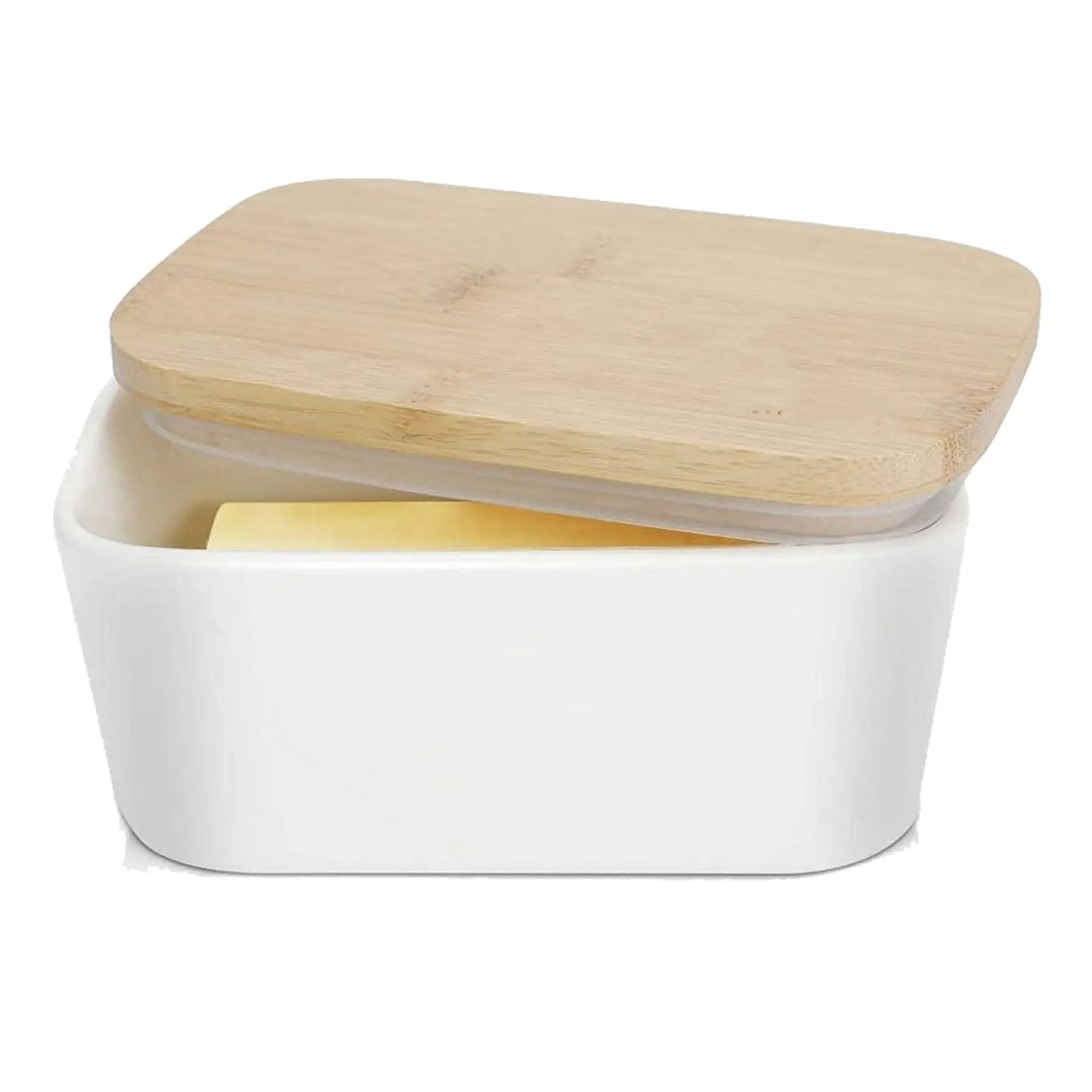 Elegant Butter Storage Container with Wooden Cover