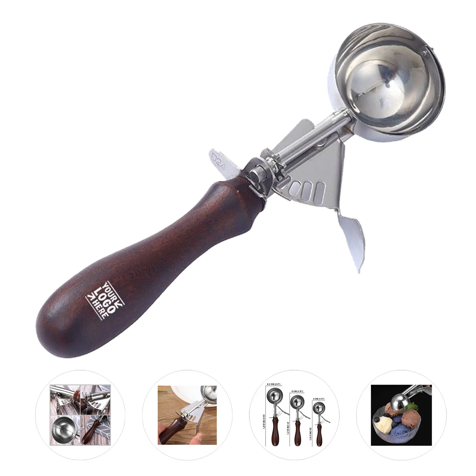 Wooden Handle Ice Cream Scooper 2