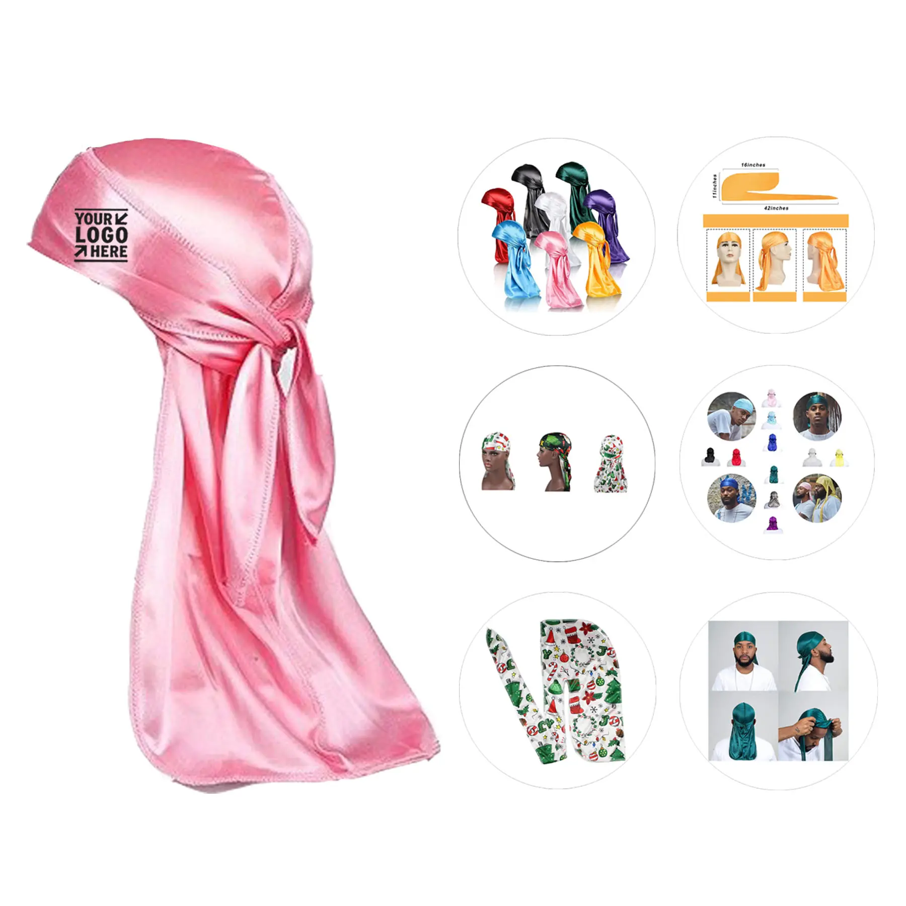 Silky Wave Head Wrap with Extended Ends 2