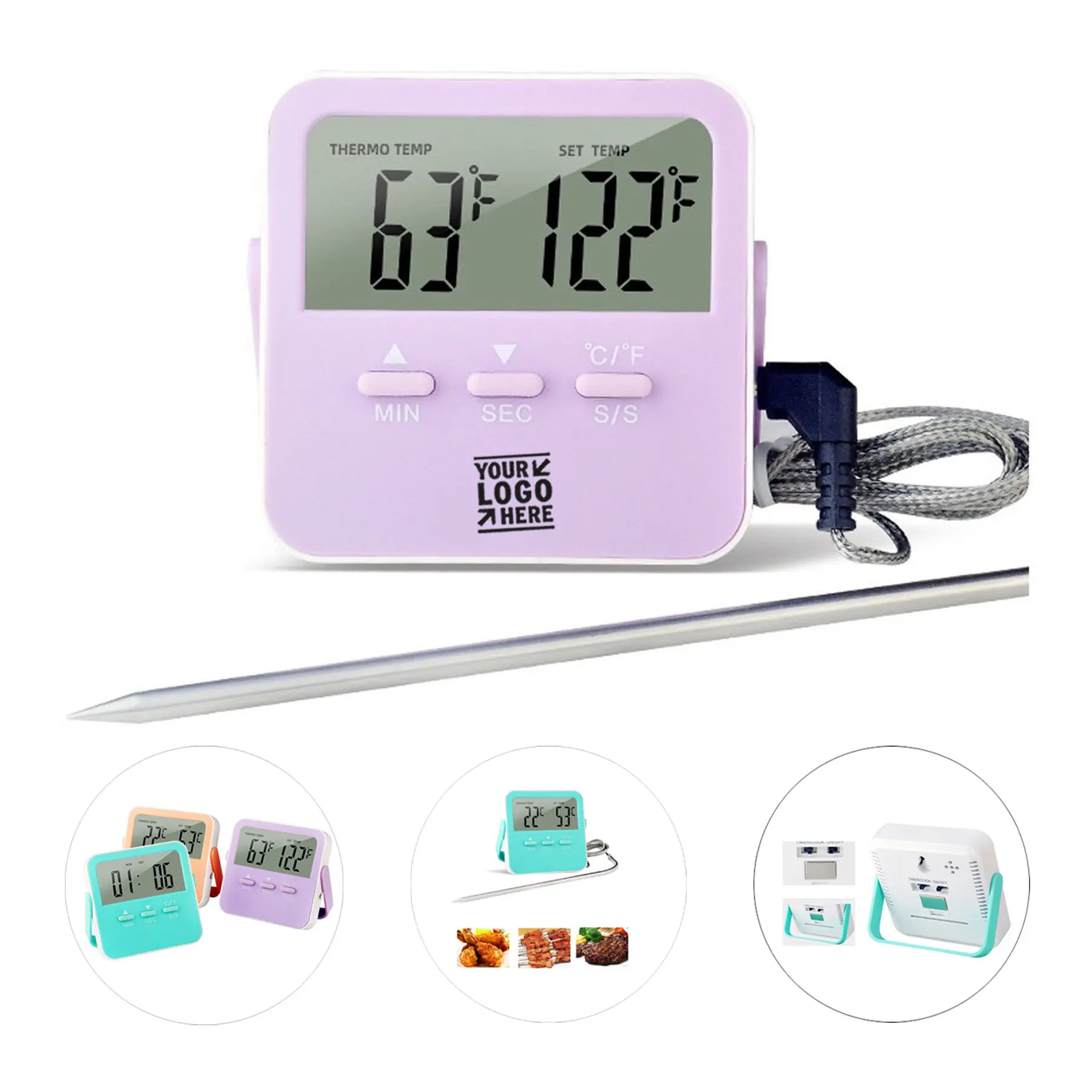 Digital Kitchen Thermometer with Timer and Probe 2