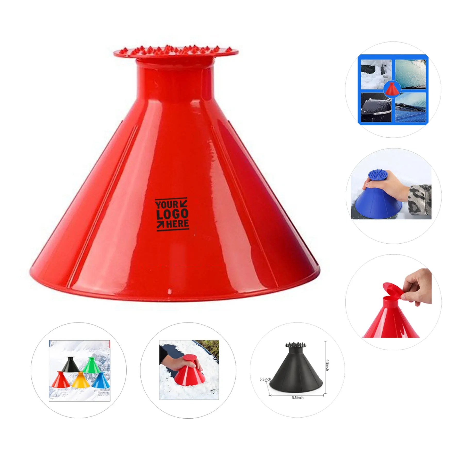 Circular Windshield Ice Scraper with Funnel 2