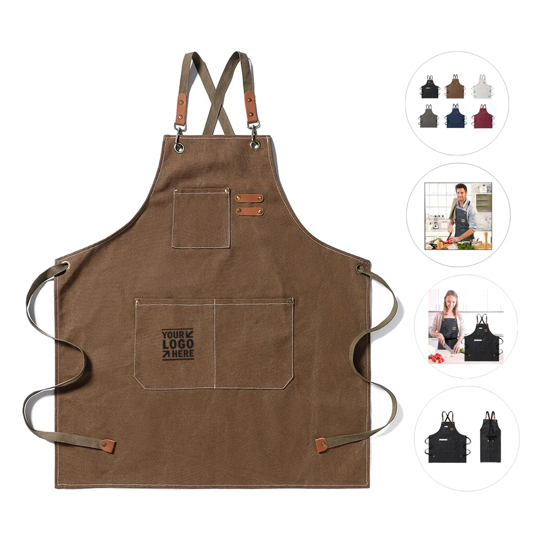 Professional Chef Apron with Multiple Pockets 2