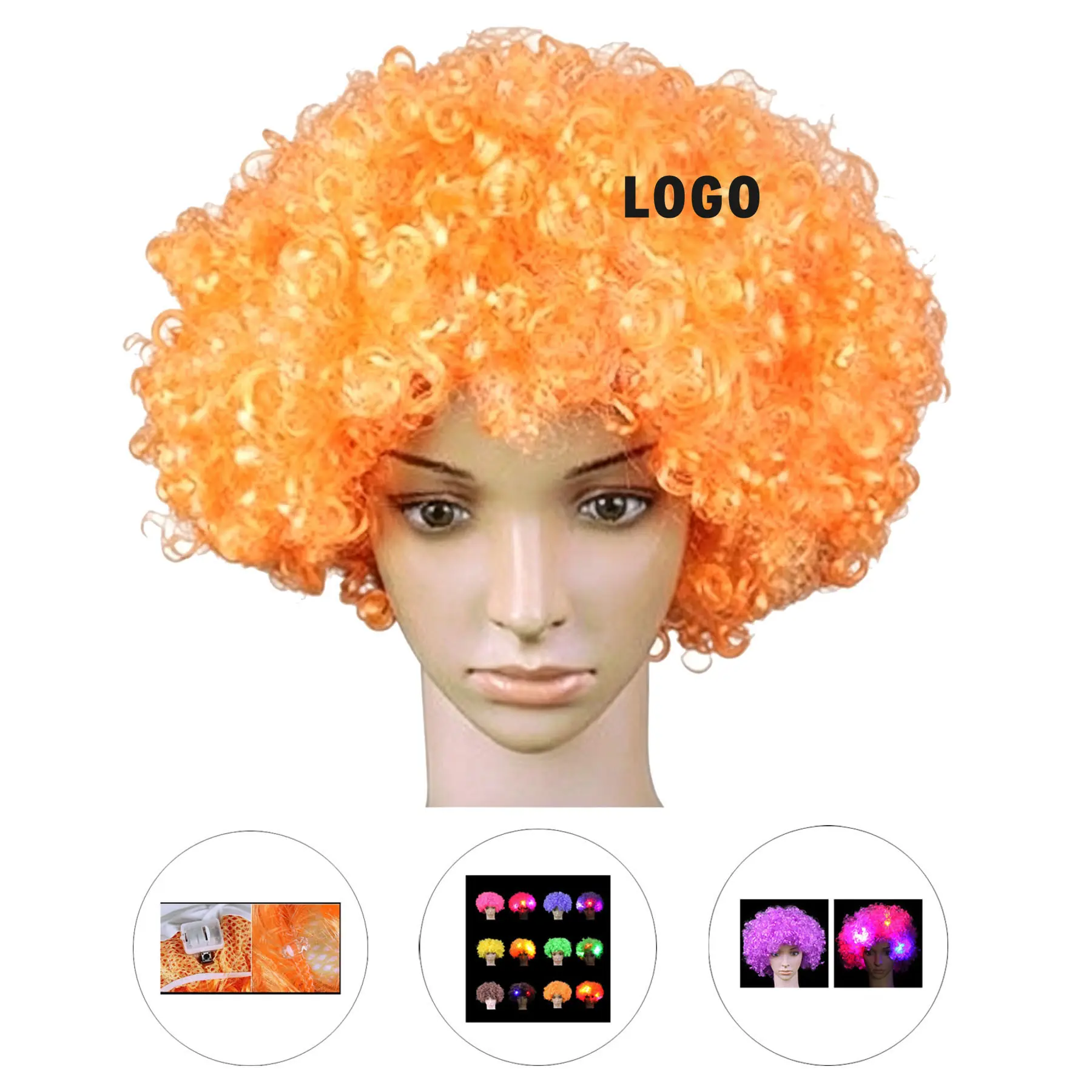 Colorful LED Light-Up Party Wig 2