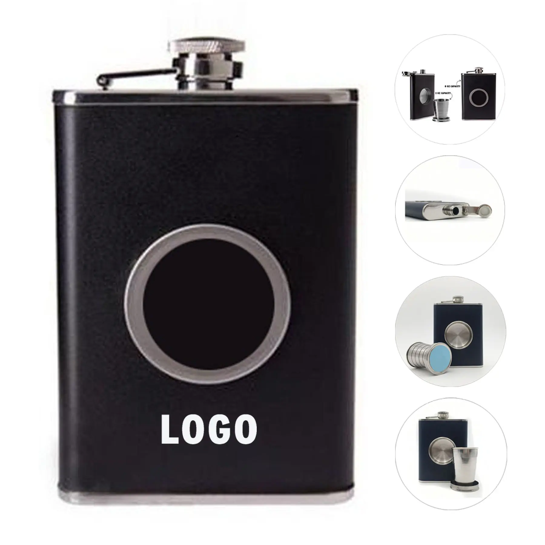 Compact Stainless Steel Travel Flask with Detachable Cup 2