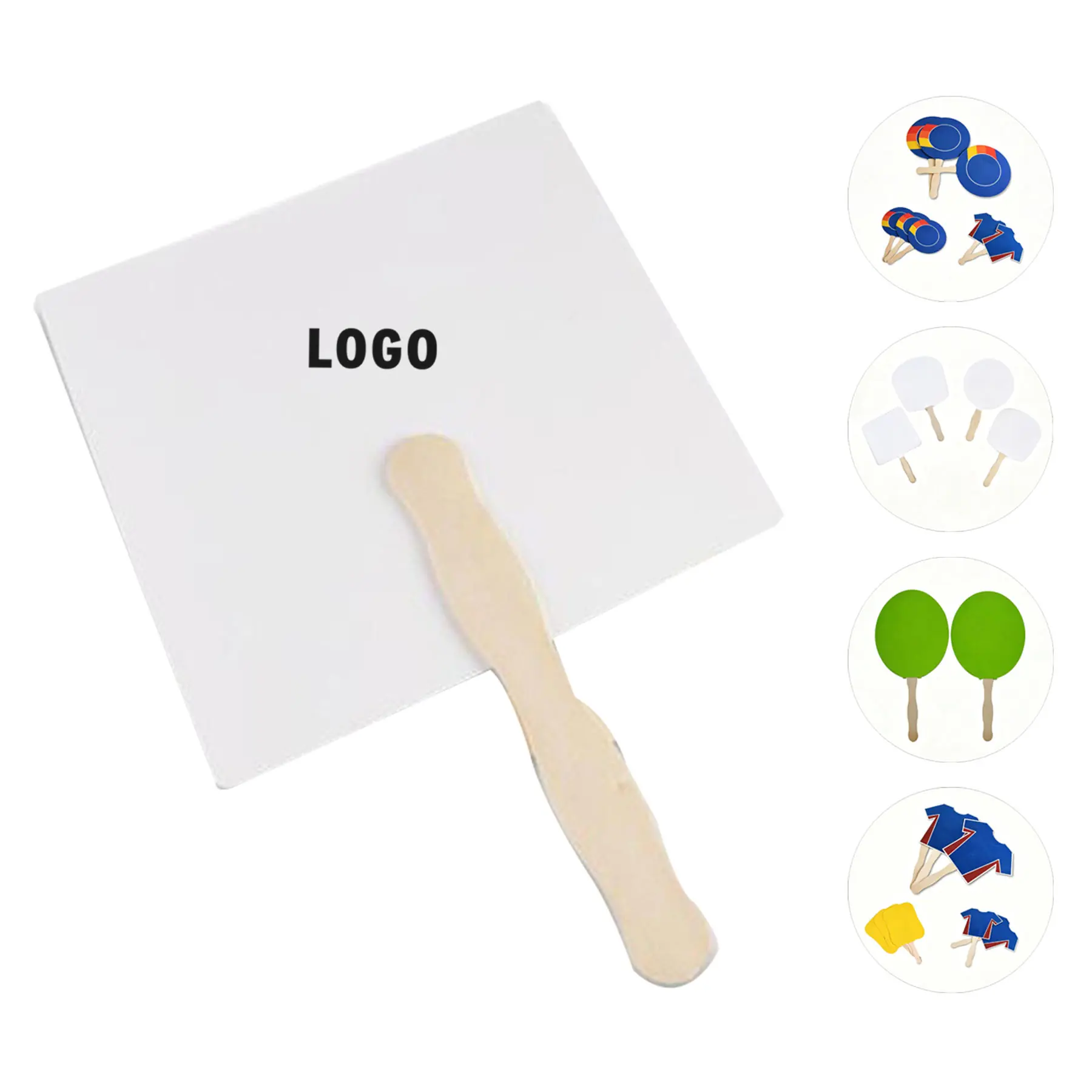 Personalized Paper Fan with Wooden Handle 2