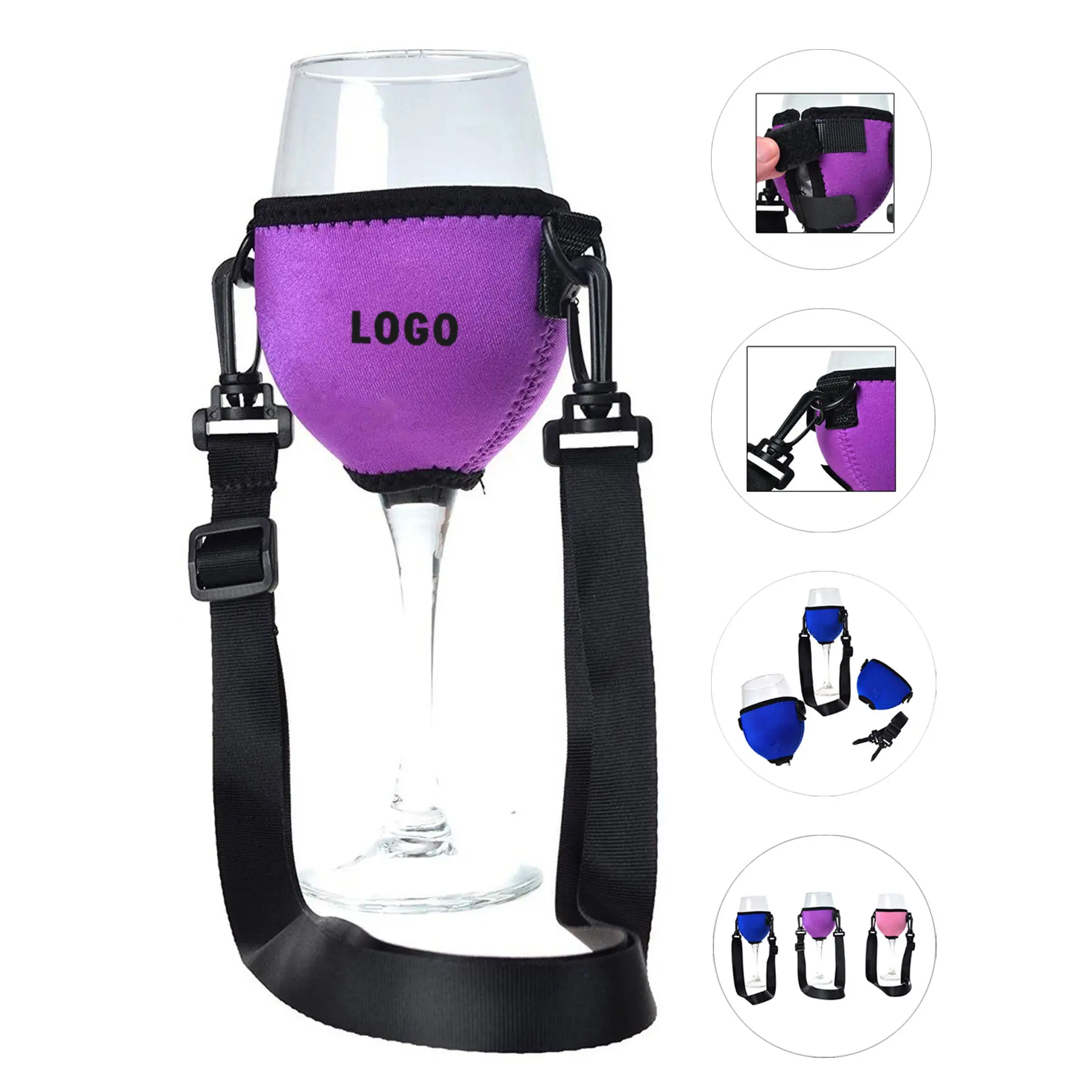 Adjustable Neoprene Wine Glass Sleeve 2