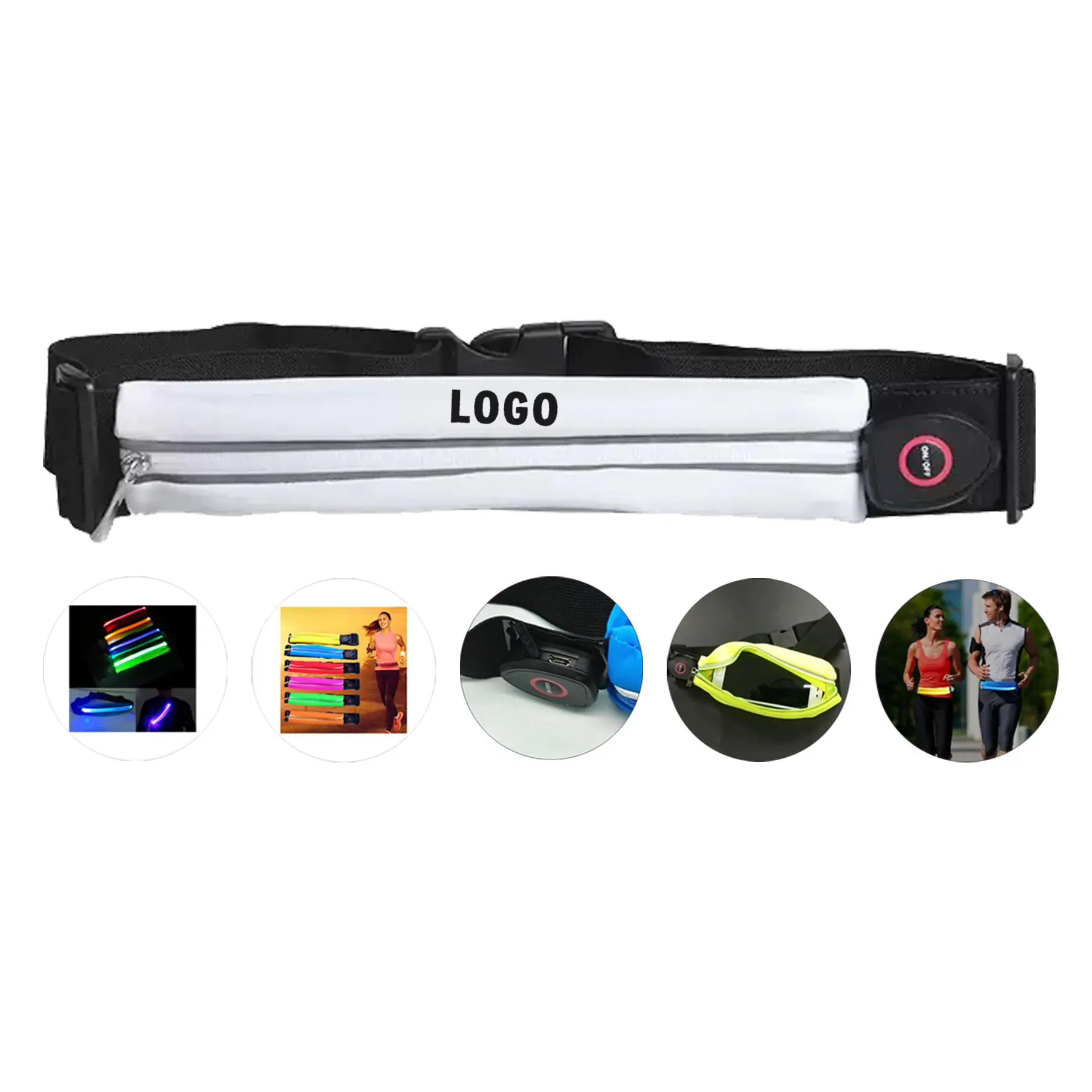 Luminous Adjustable Running Belt Pouch 2