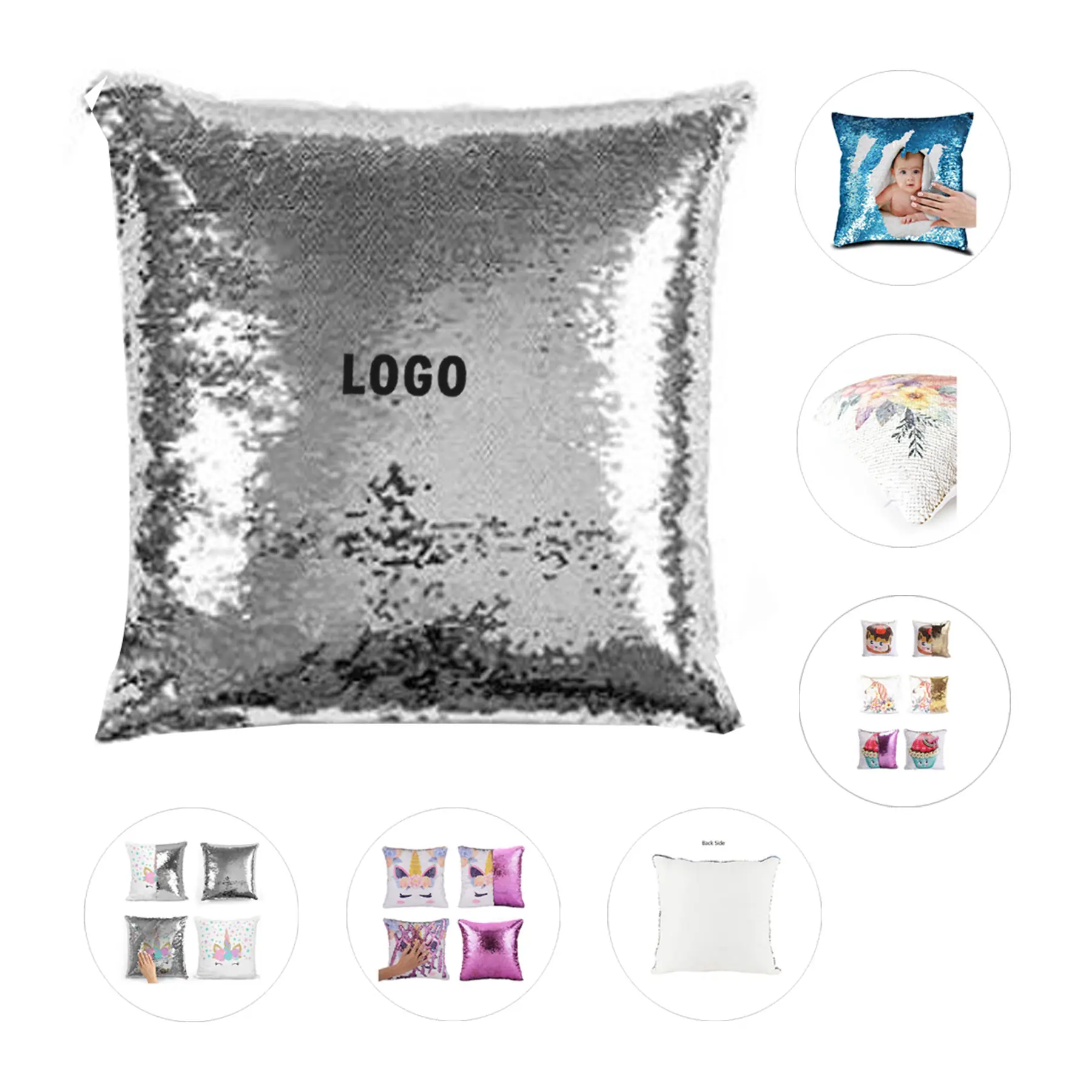 Color-Changing Reversible Sequin Pillowcase 2