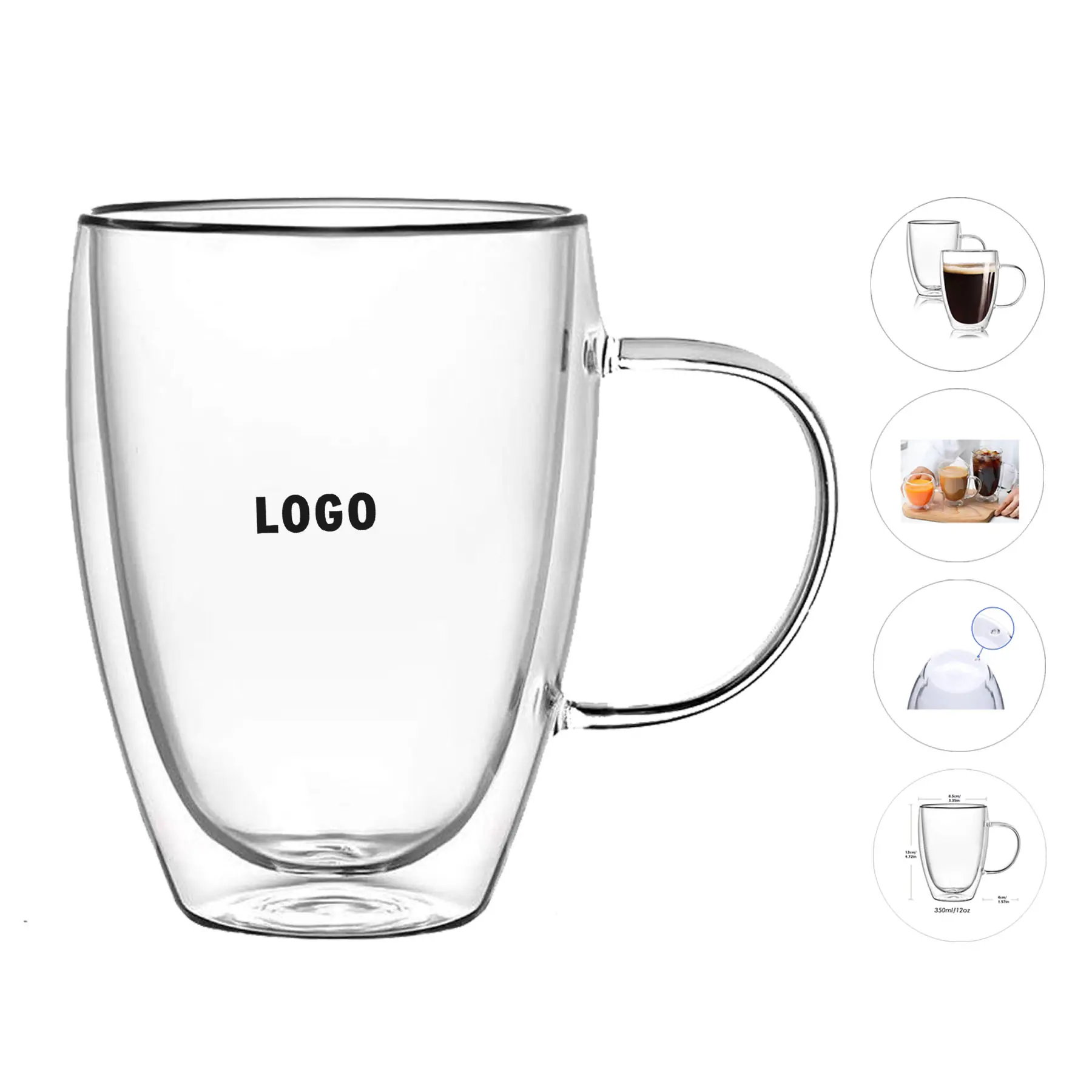 Insulated Double Wall Glass Mug 2