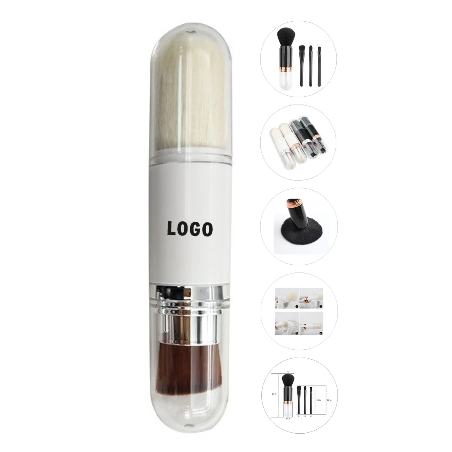 Compact Dual-Ended Cosmetic Brush Collection 2