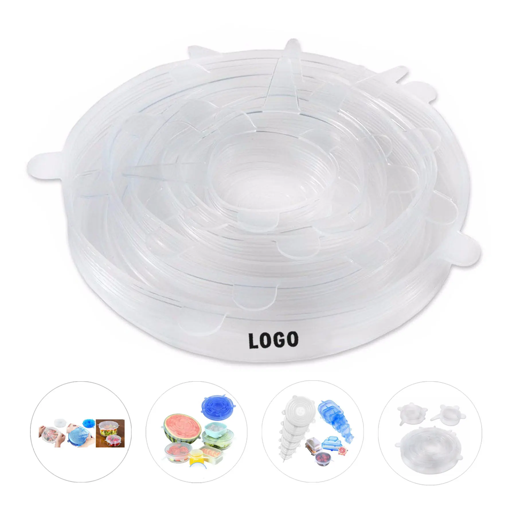 Flexible Silicone Food Covers Set 2