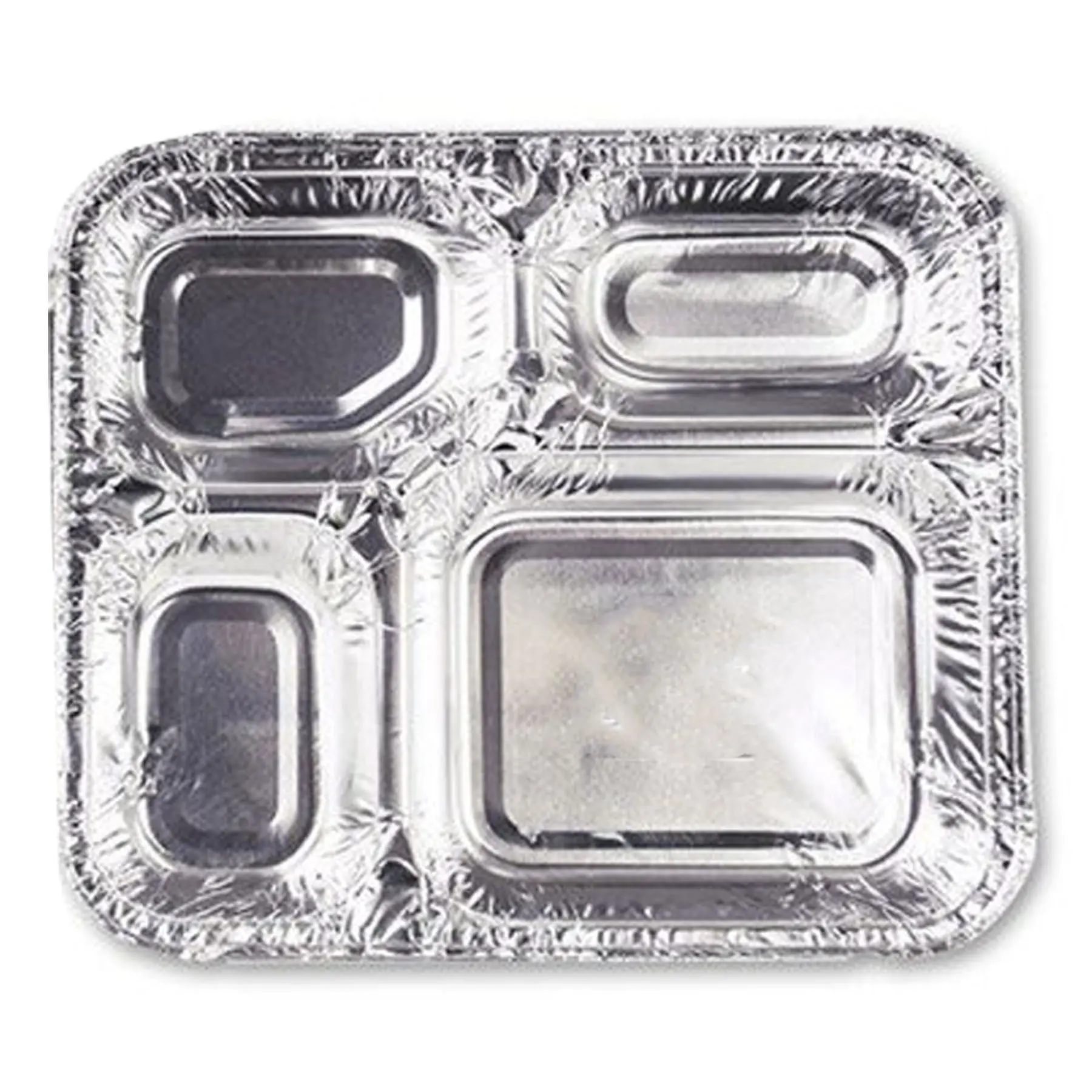 Multi-Compartment Aluminum Food Container with Lid