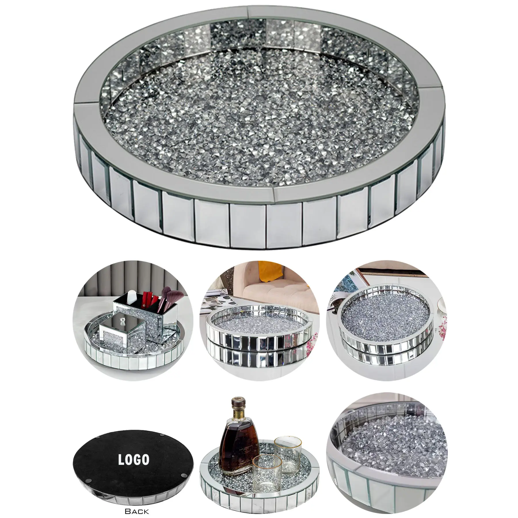Elegant Mirror Mosaic Organizer Tray 2