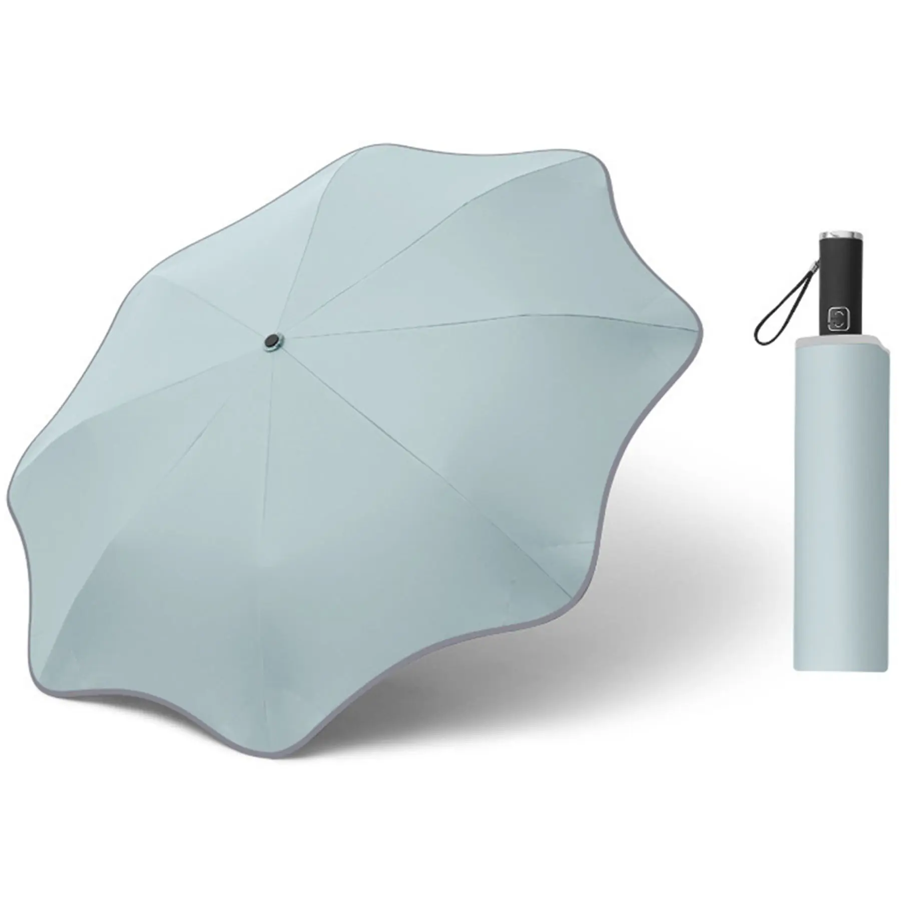 Compact Travel Umbrella with Reflective Safety Features