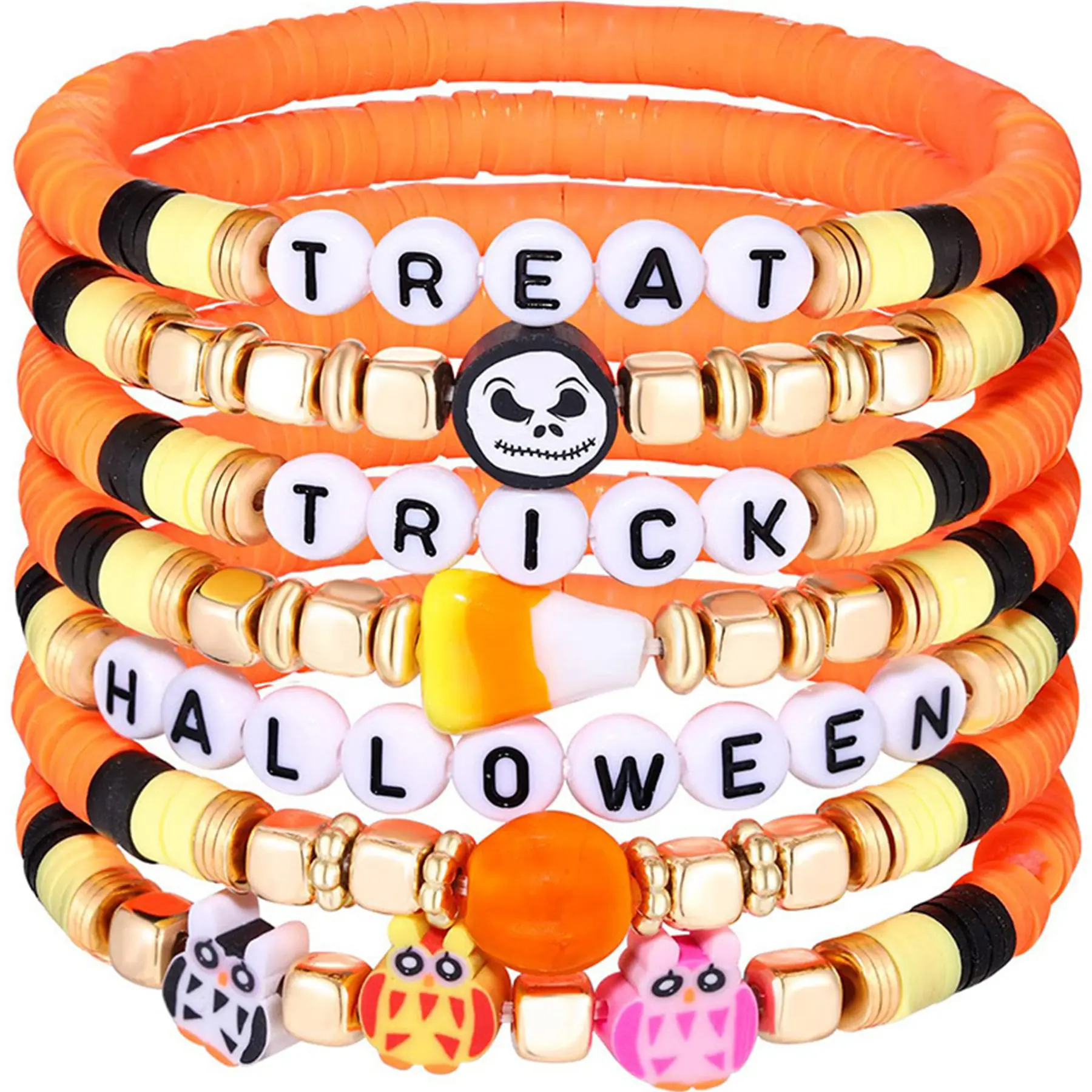 Halloween Skull Charm Bracelet