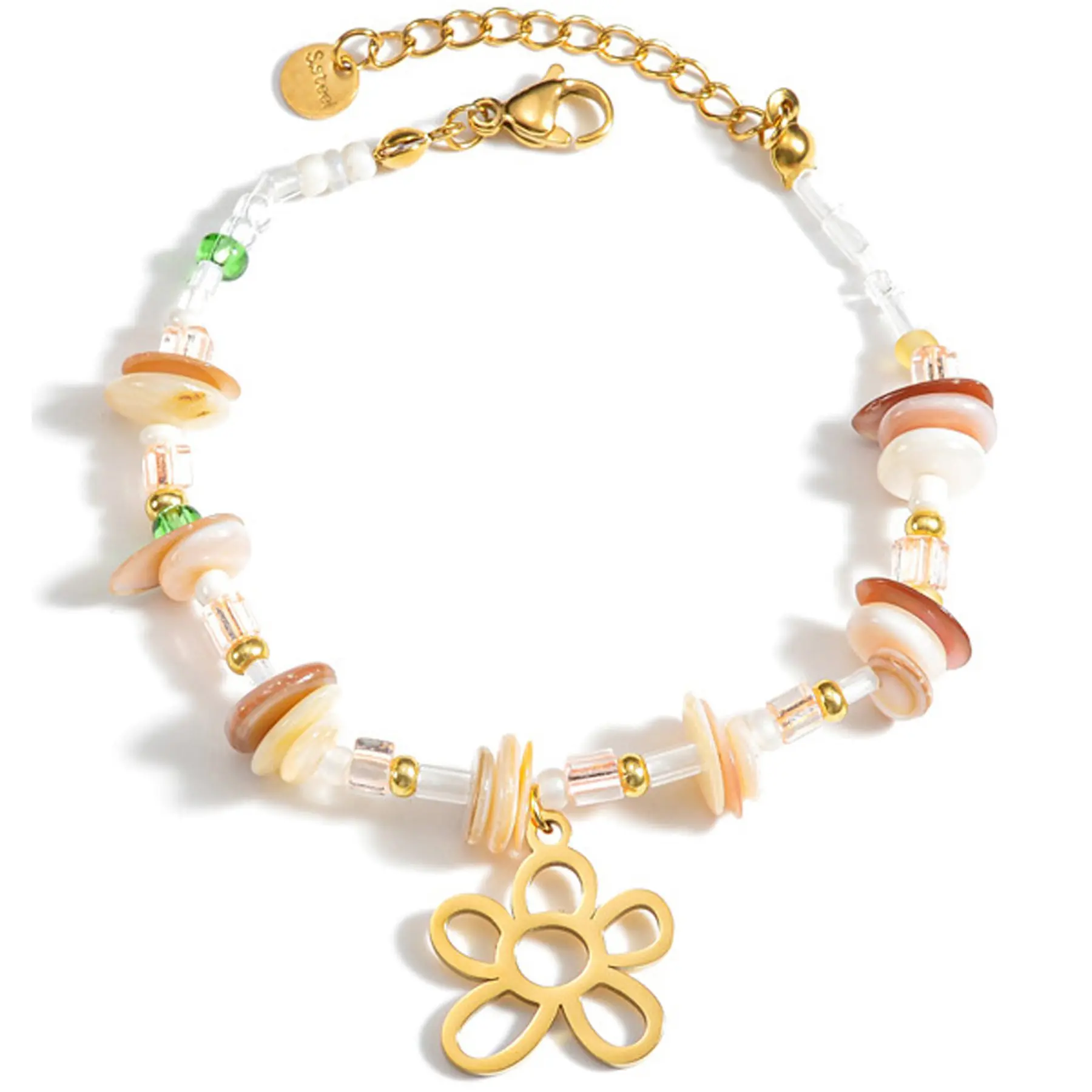 Elegant Gilded Stone Bracelet