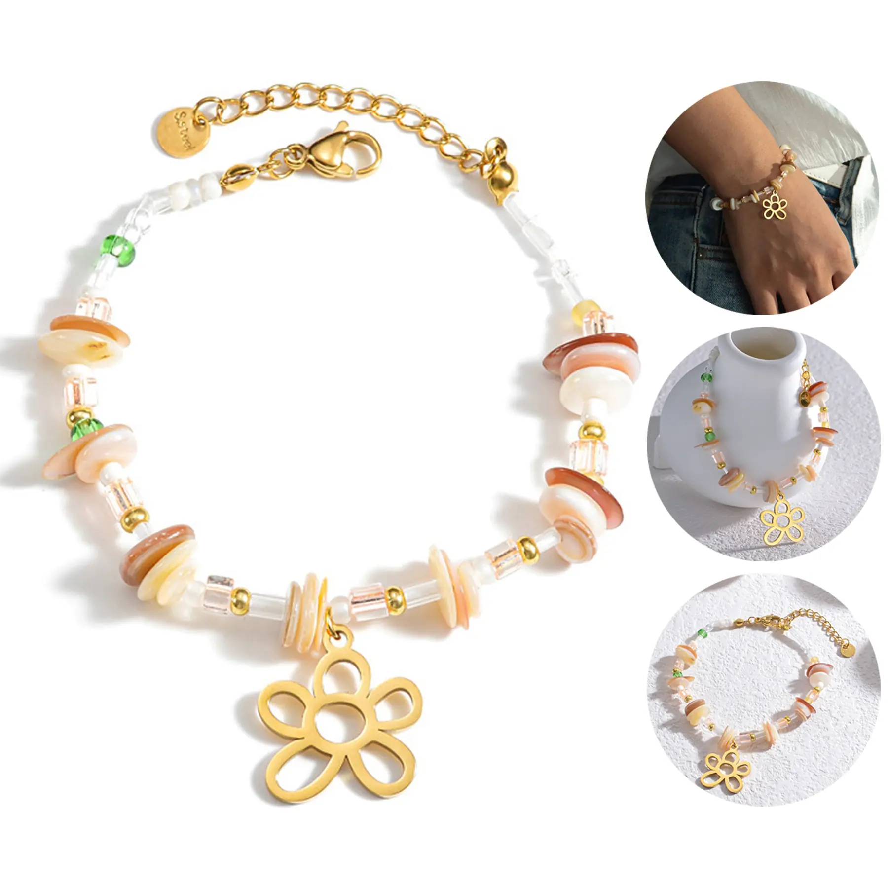 Elegant Gilded Stone Bracelet 2