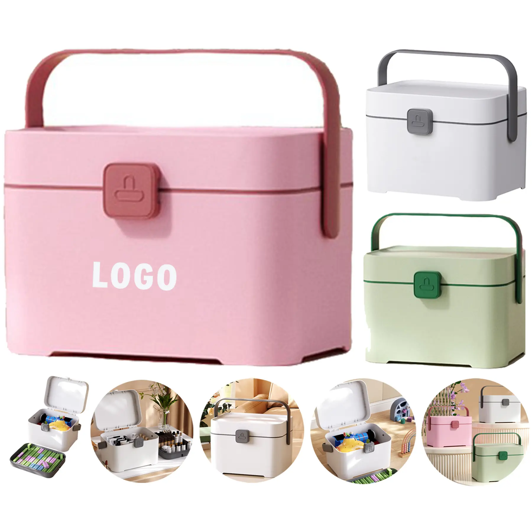 Dual-Compartment Storage Container with Handle 2