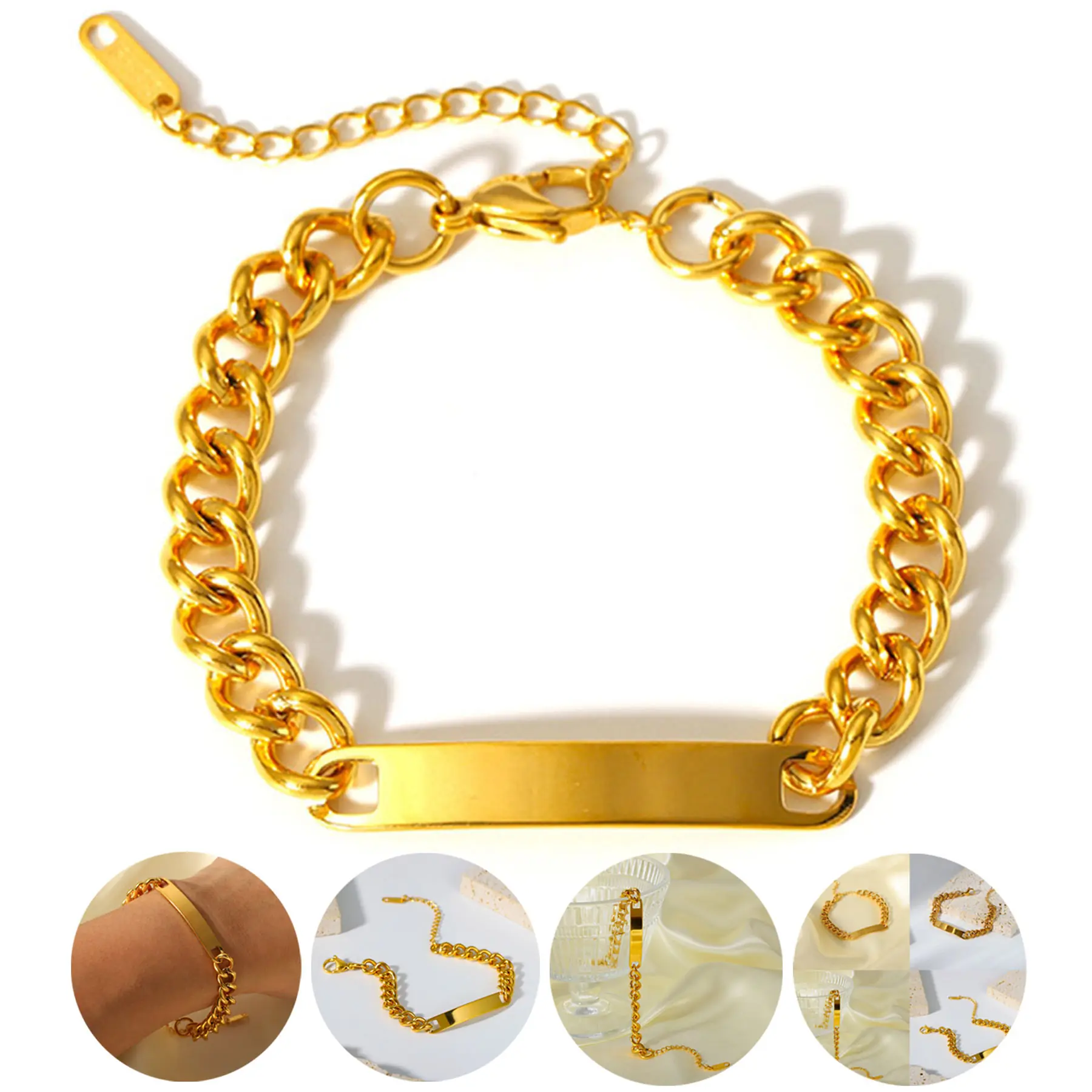 Contemporary Metallic Chain Wristband 2