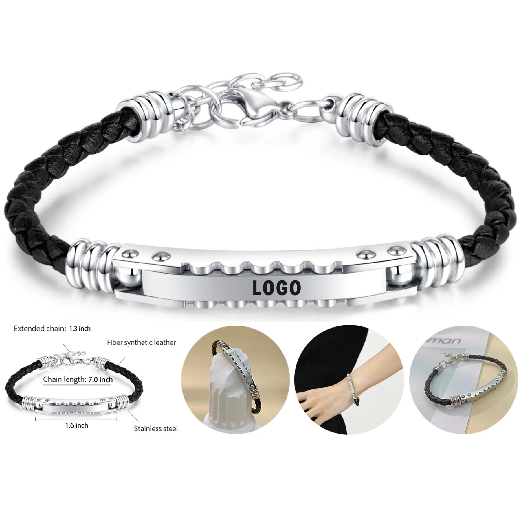 Elegant Woven Leather Bracelet 2