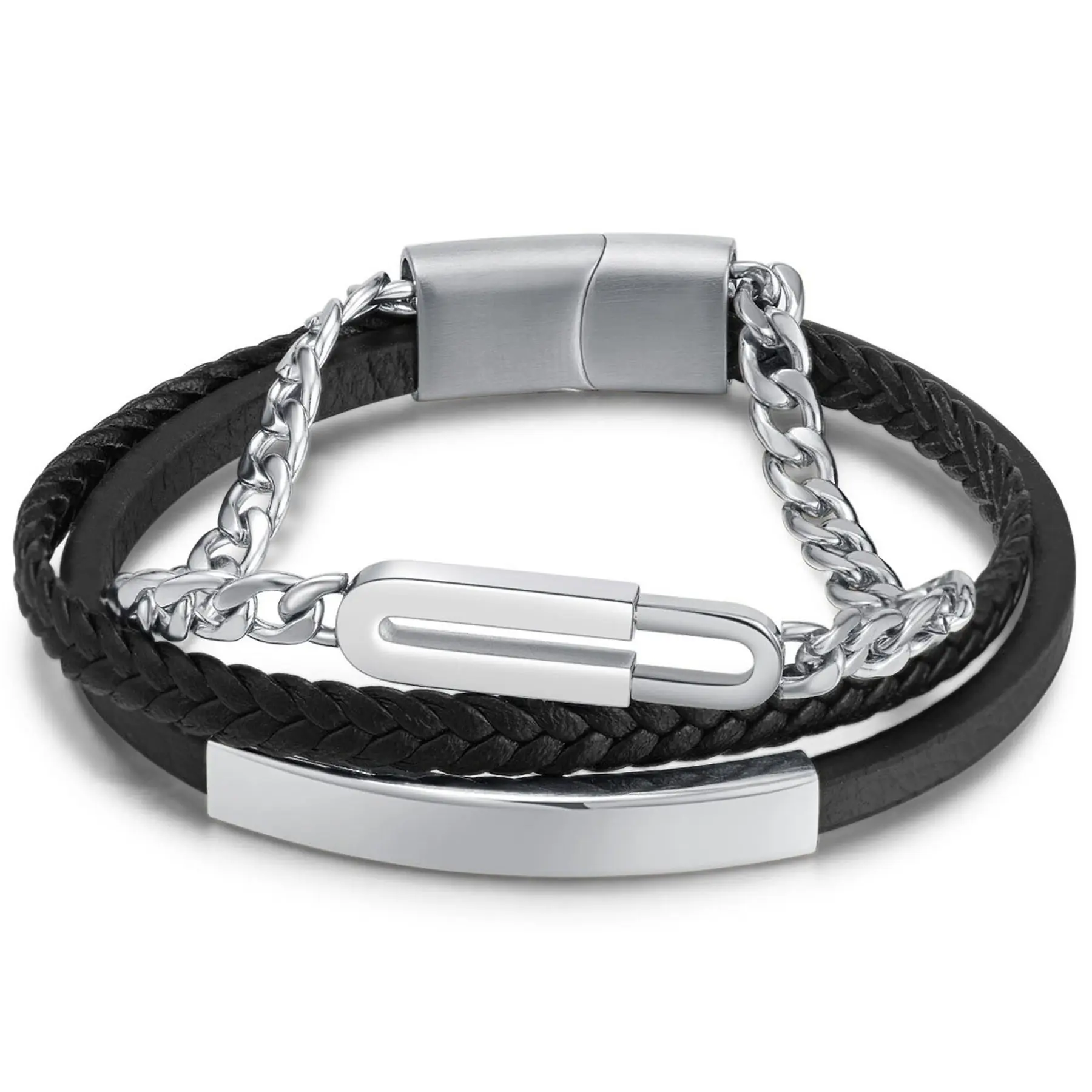 Classic Woven Leather Wristband