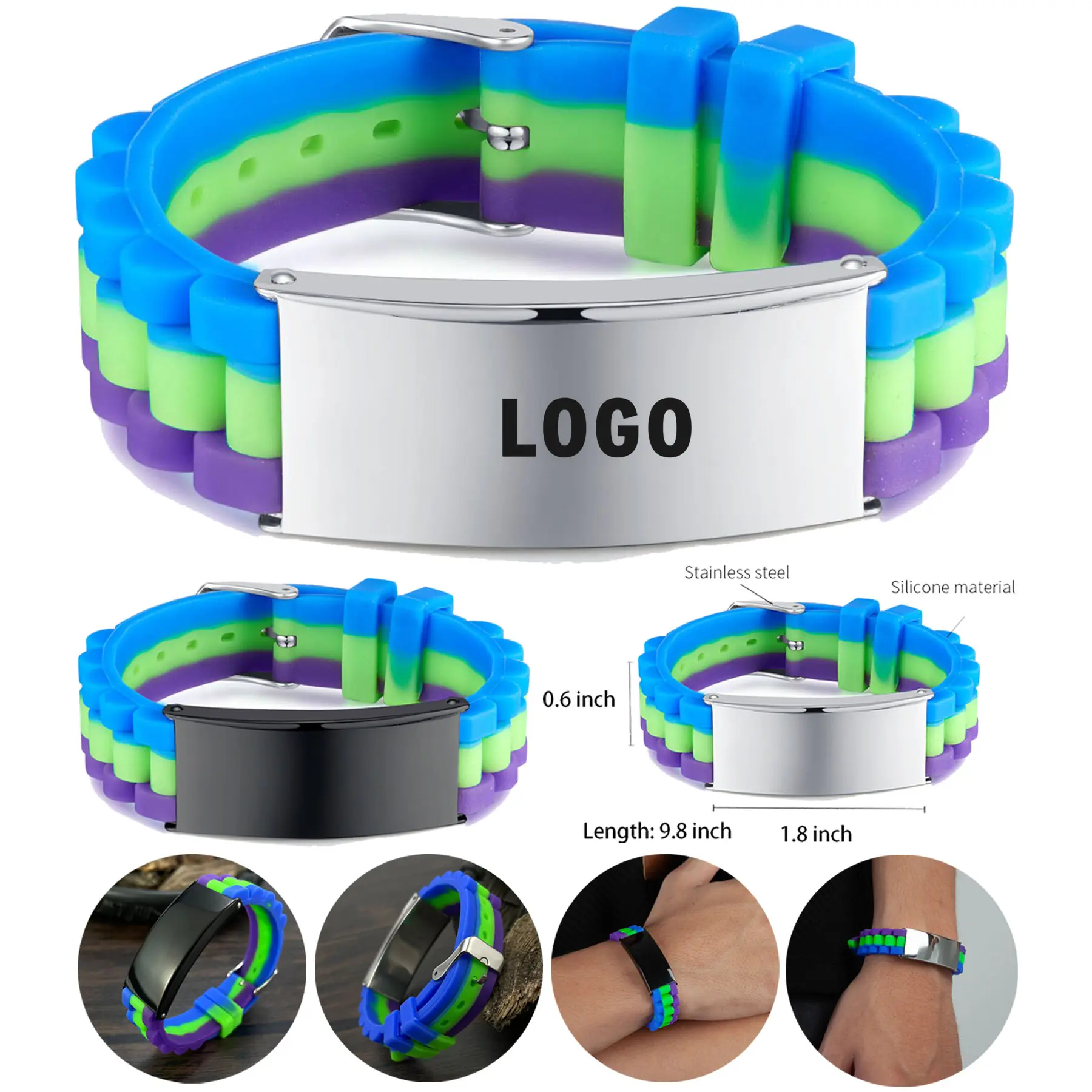 FlexiColor Silicone Metal Bracelet 2