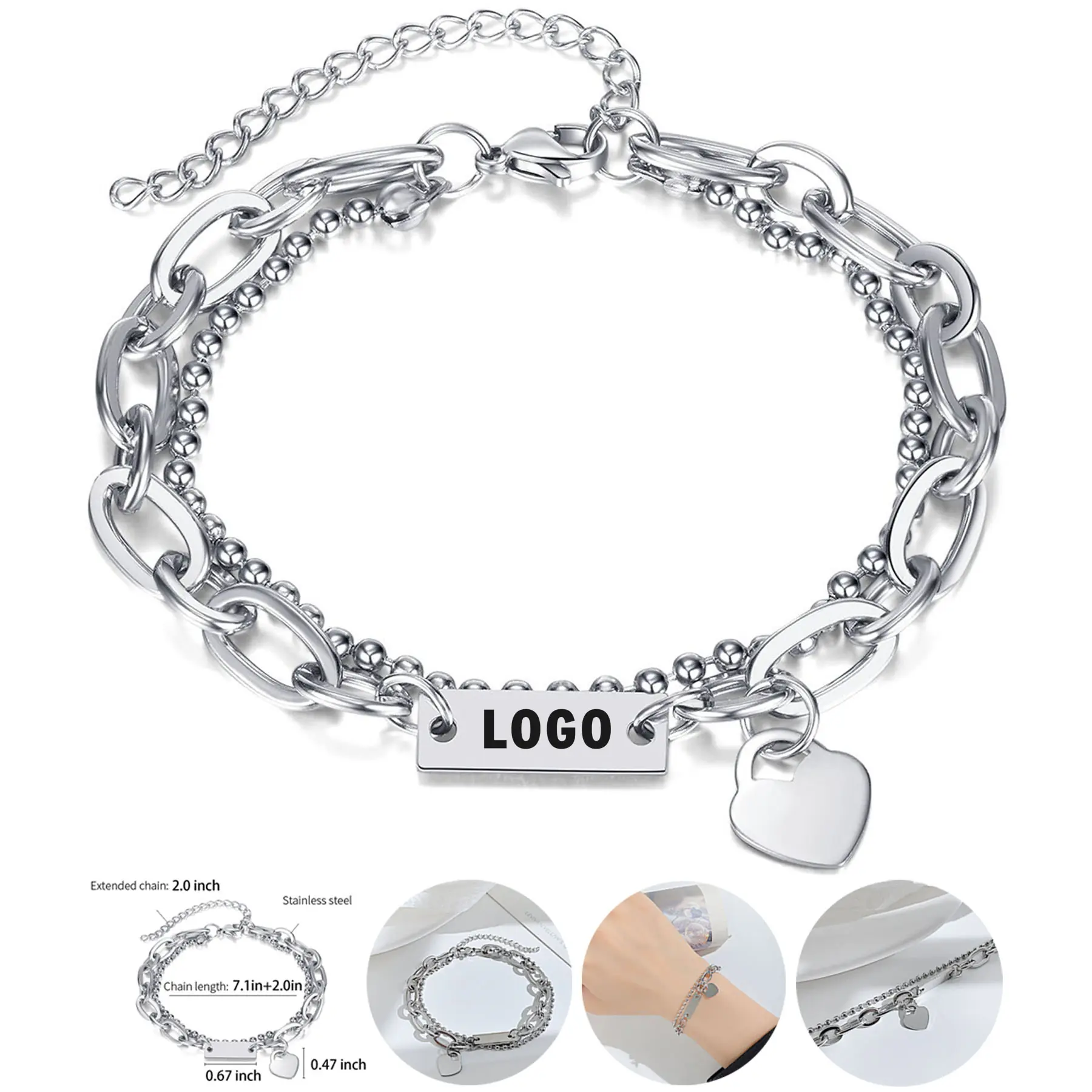 Elegant Dual-Layer Geometric Bracelet 2