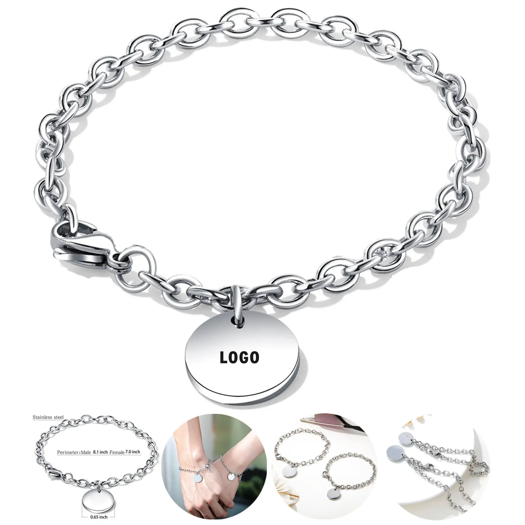 Elegant Engraved Titanium Steel Bracelet 2