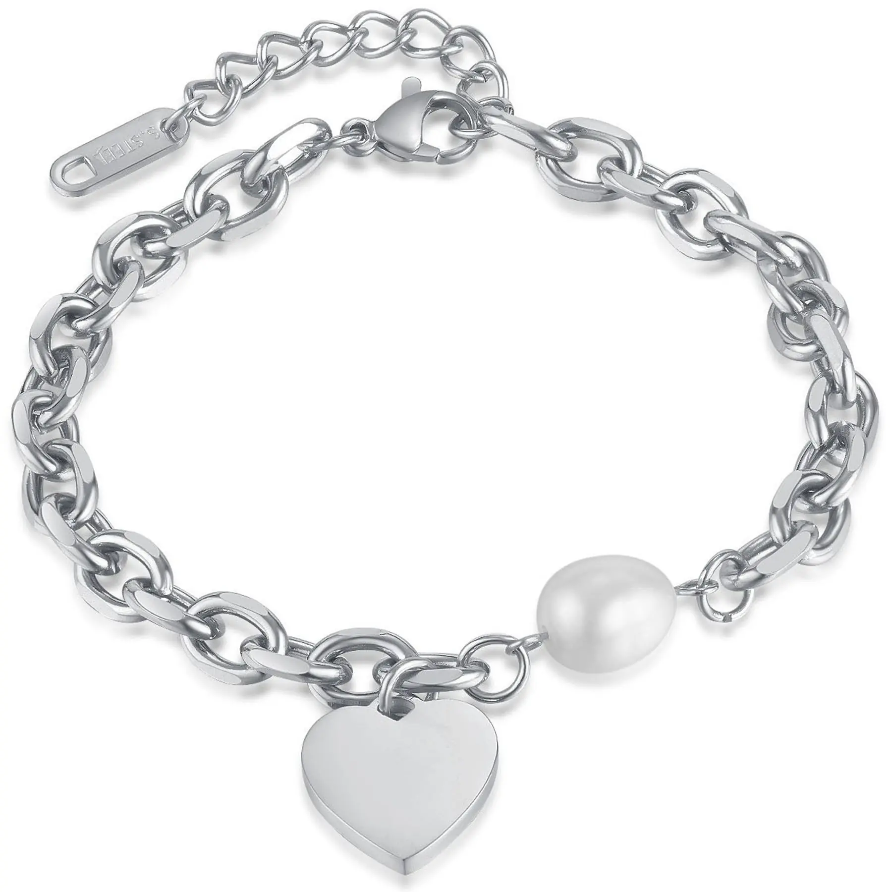 Elegant Pearl Love Bracelet