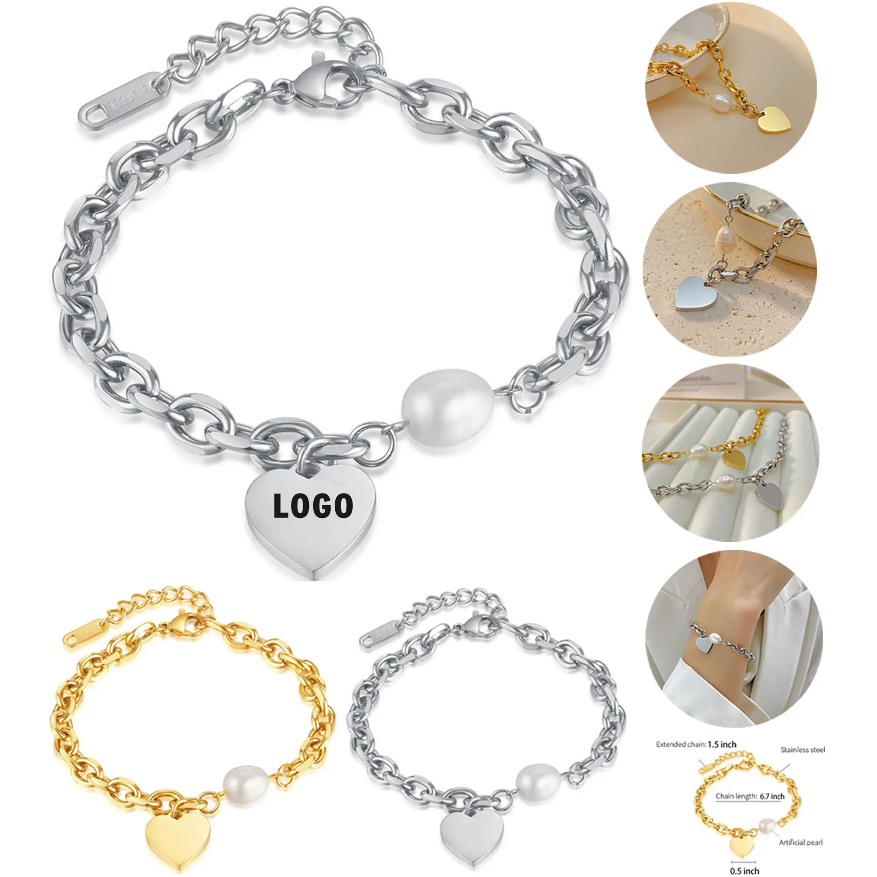 Elegant Pearl Love Bracelet 2